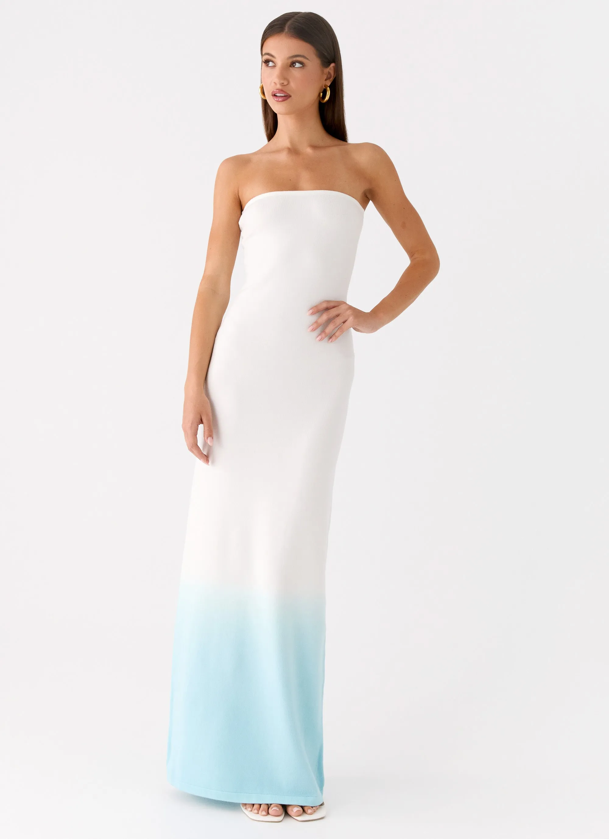 Soft Spoken Knit Maxi Dress - Blue Ombre sold by Peppermayo product image thumbnail 5