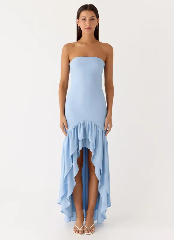 Evander Chiffon Maxi Dress - Blue made by Peppermayo