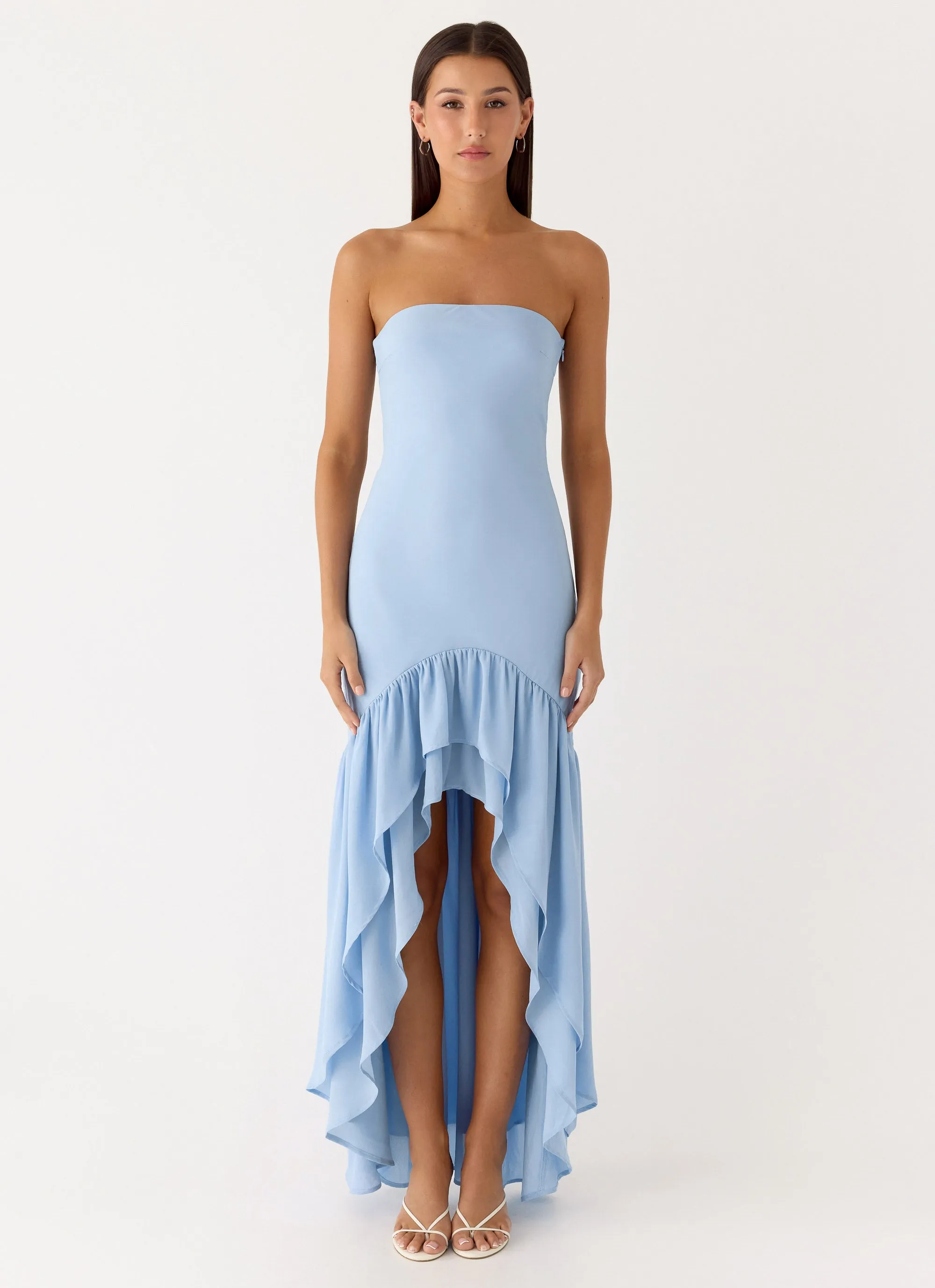Evander Chiffon Maxi Dress - Blue sold by Peppermayo