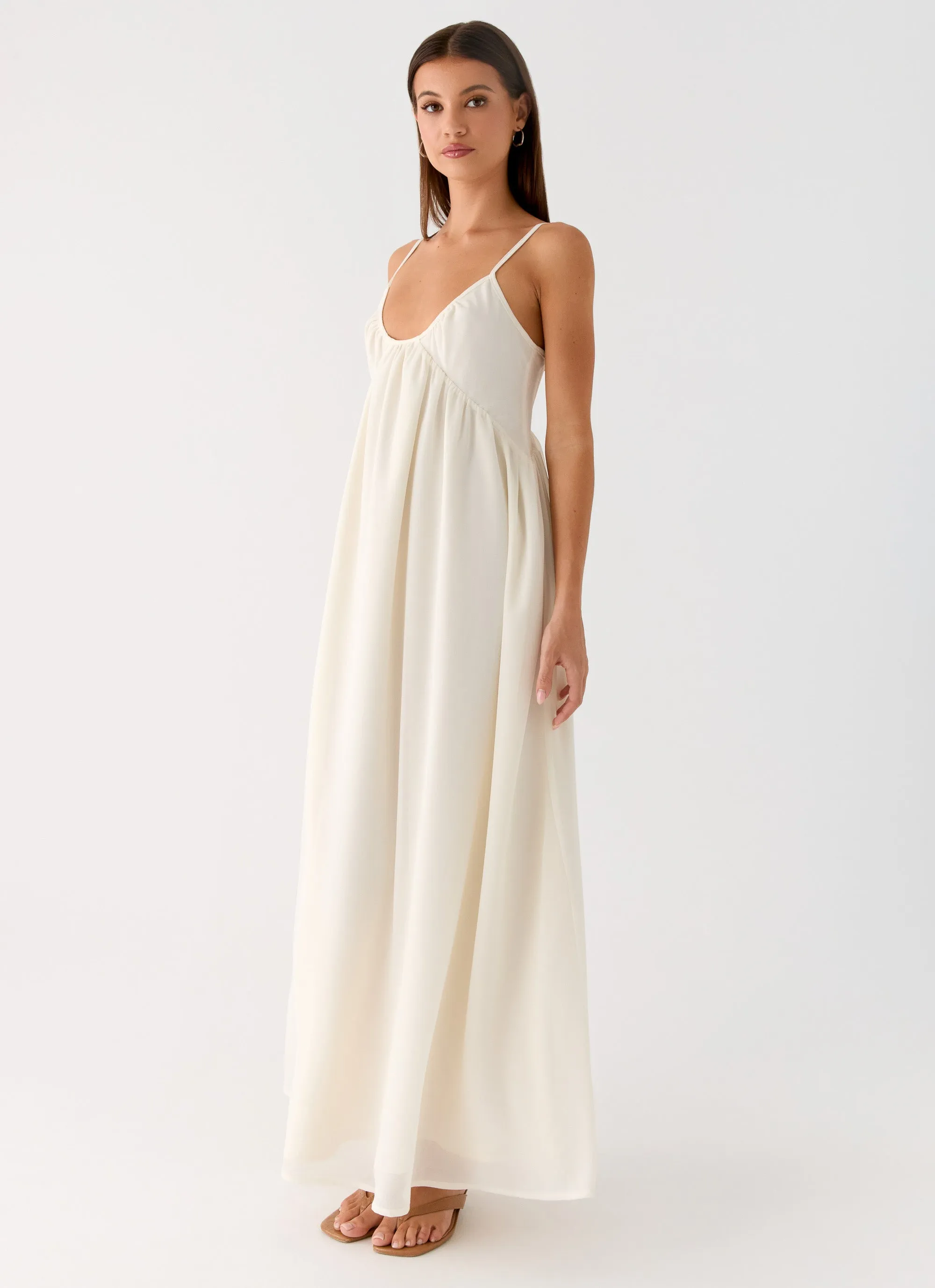 Whisperlight Chiffon Scooped Neck Maxi Dress - White sold by Peppermayo product image thumbnail 4