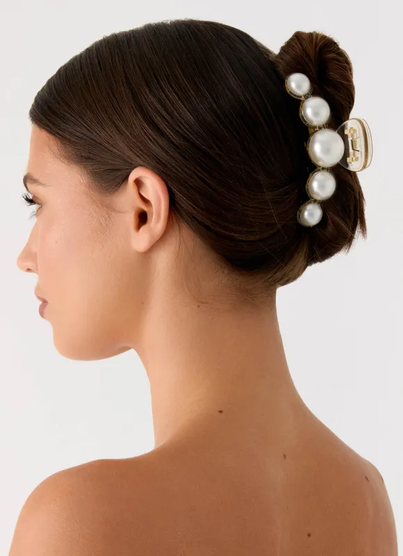 Oyster Club Claw Clip - Pearl sold by Peppermayo