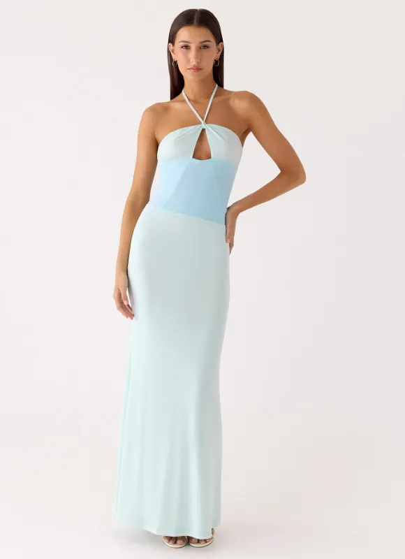 Romilly Mesh Maxi Dress - Teal sold by Peppermayo