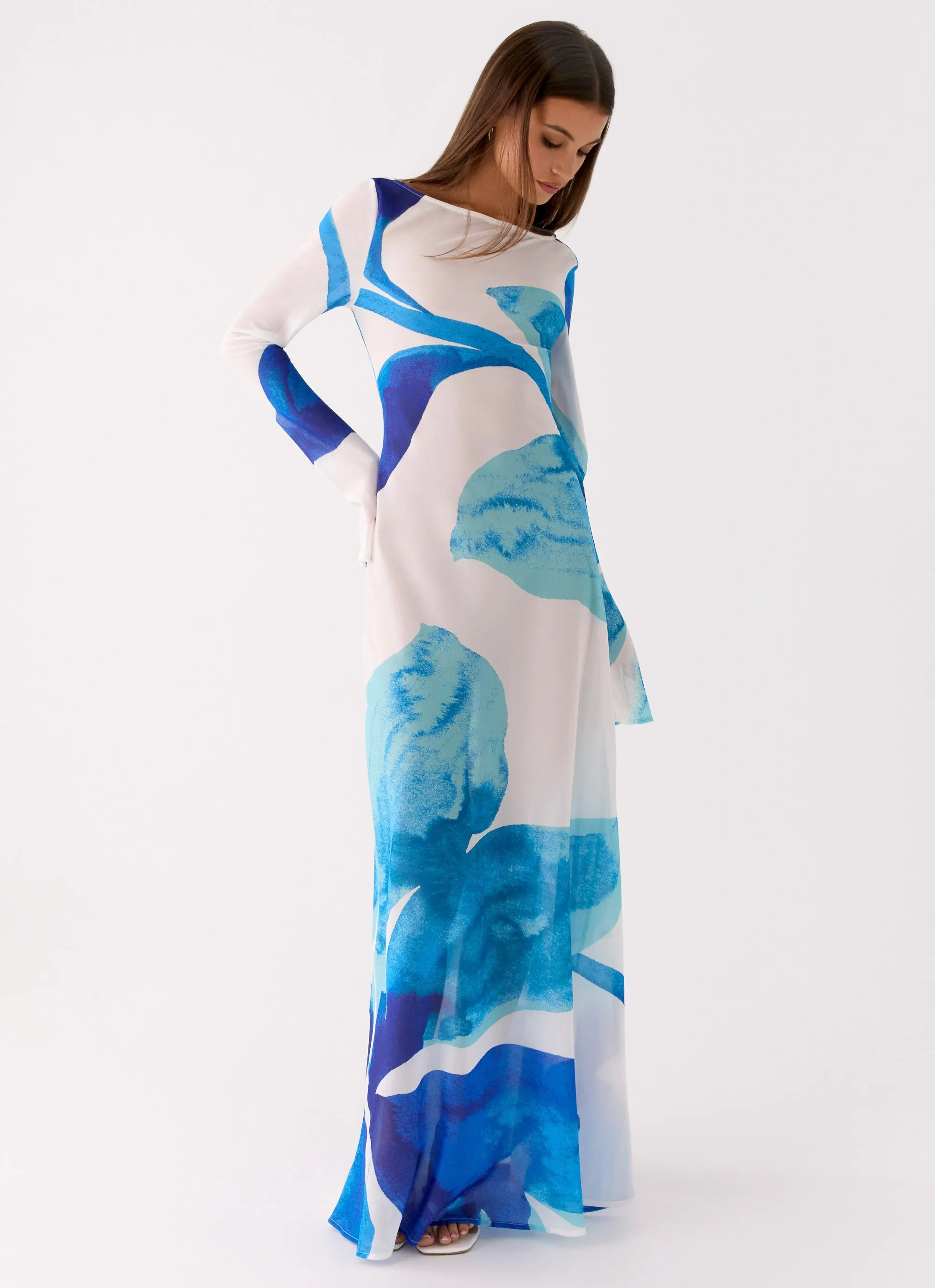 Lorde Maxi Dress - Cerulean Bloom sold by Peppermayo product image thumbnail 5