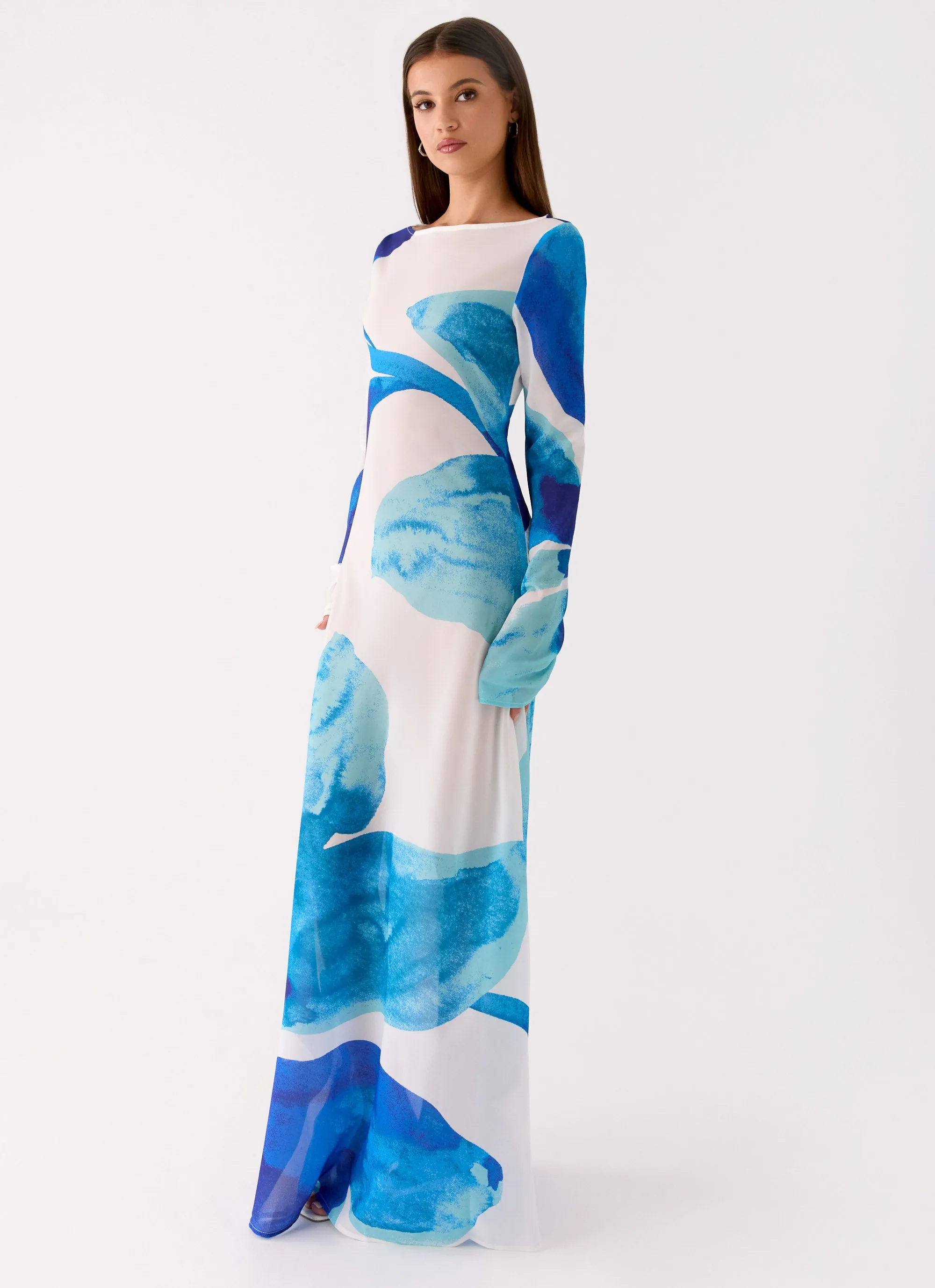 Lorde Maxi Dress - Cerulean Bloom sold by Peppermayo product image thumbnail 4
