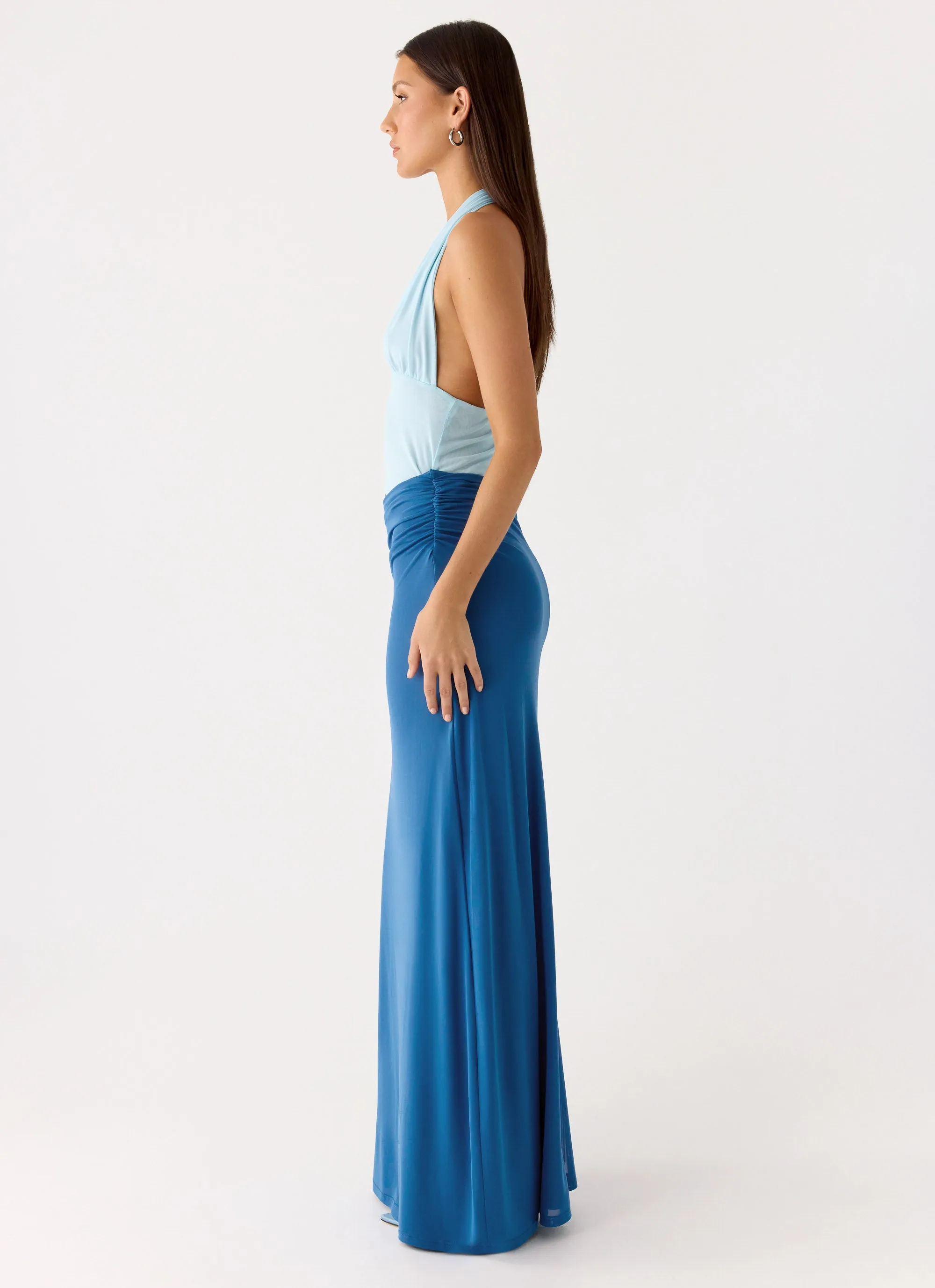 Saresther Halter Neck Maxi Dress - Blue sold by Peppermayo product image thumbnail 2