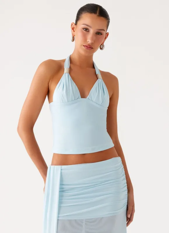 Blaze Halter Top - Blue sold by Peppermayo