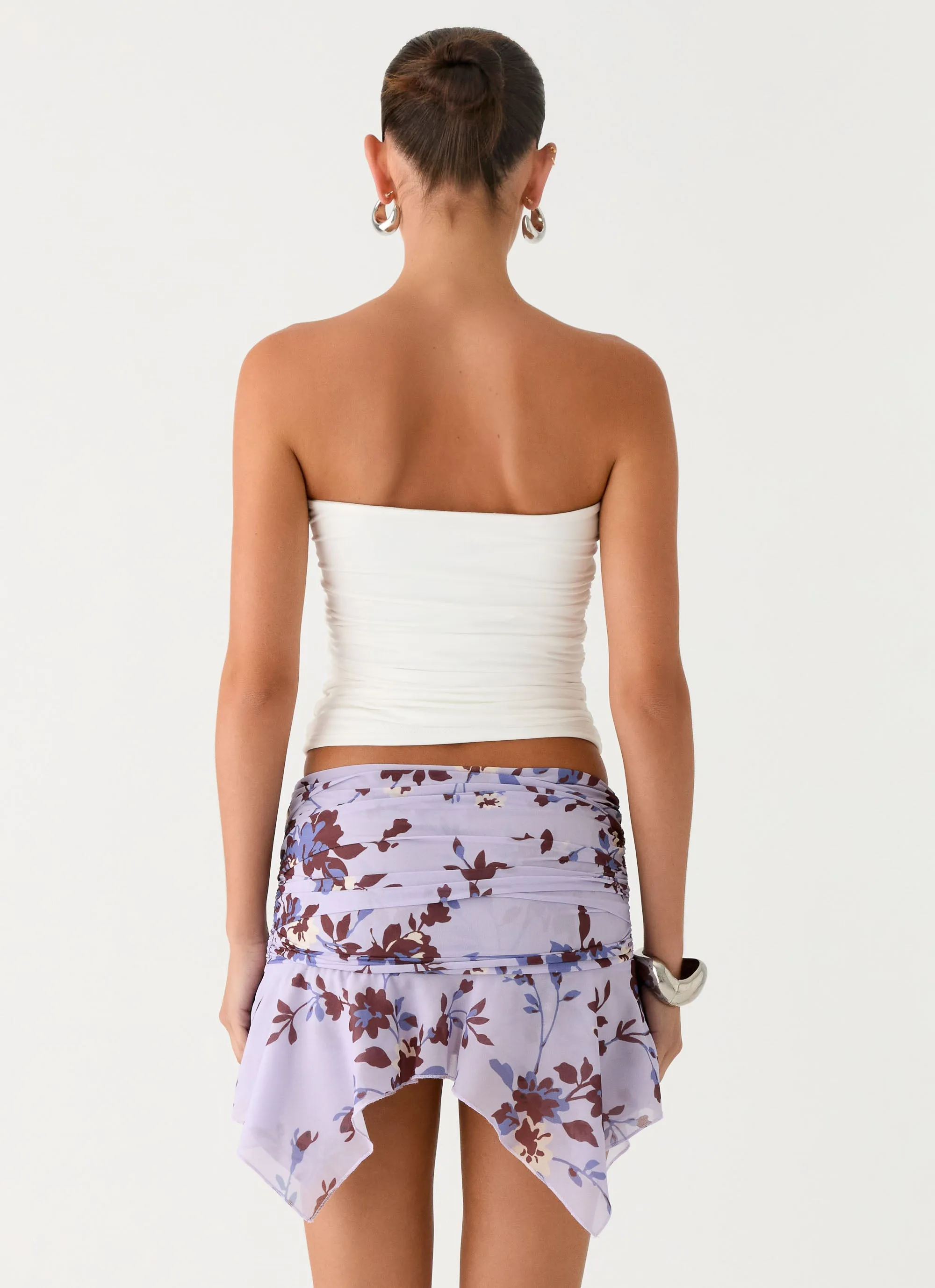 Altego Low Rise Hanky Mini Skirt - Antique Lilac Floral sold by Peppermayo product image thumbnail 4