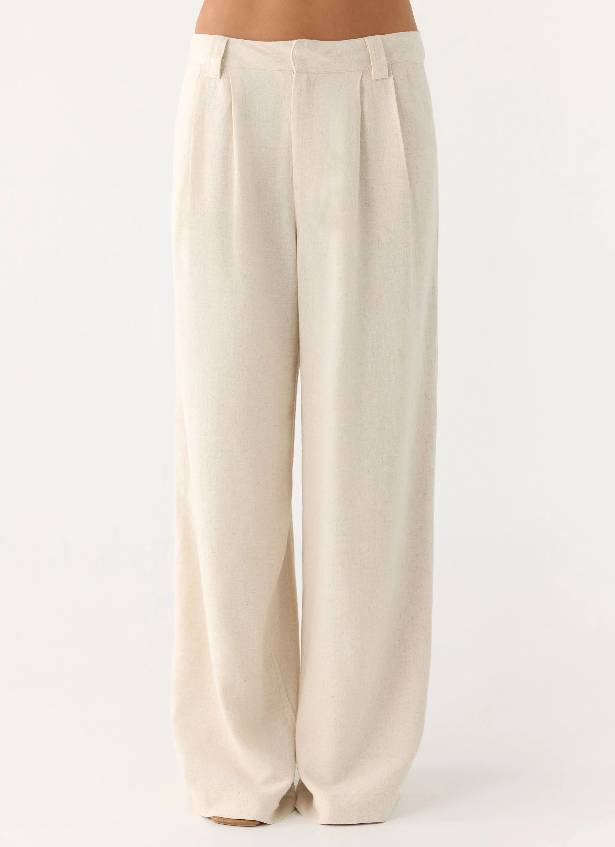 Delong Low Rise Linen Pants - Oatmeal sold by Peppermayo product image thumbnail 5