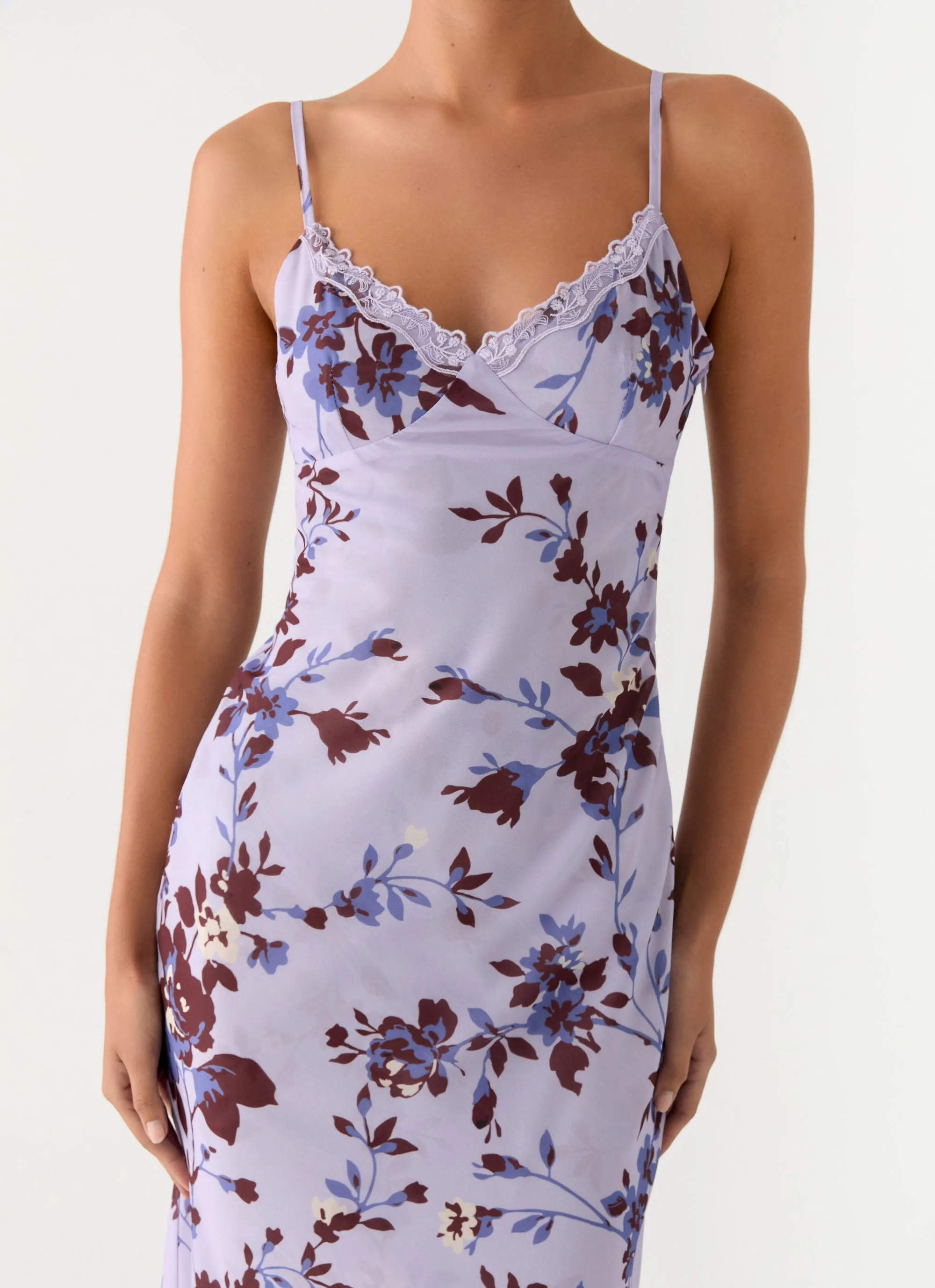 Bluma Lace Trim Midi Dress - Antique Lilac Floral sold by Peppermayo product image thumbnail 5