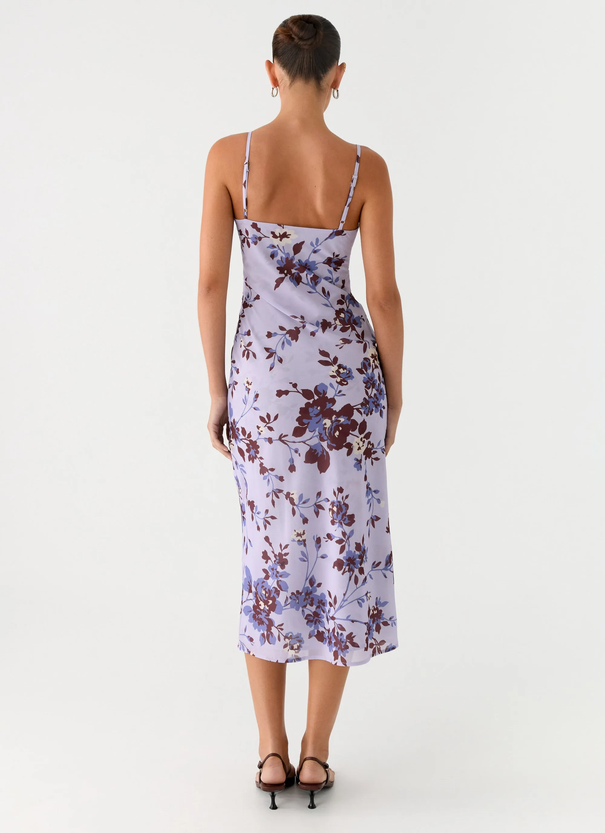 Bluma Lace Trim Midi Dress - Antique Lilac Floral sold by Peppermayo product image thumbnail 4