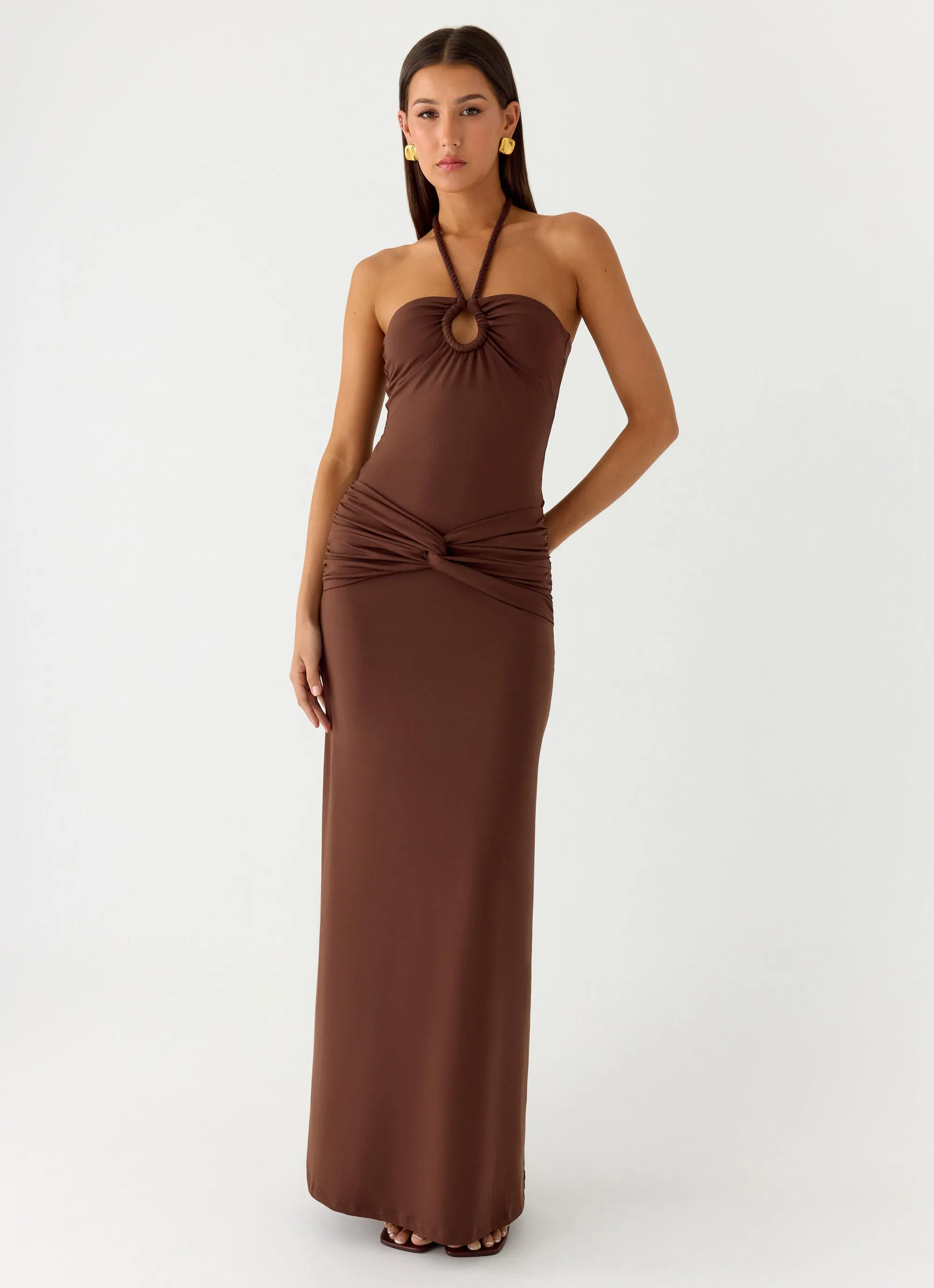 Sacred Maxi Dress - Chocolate sold by Peppermayo