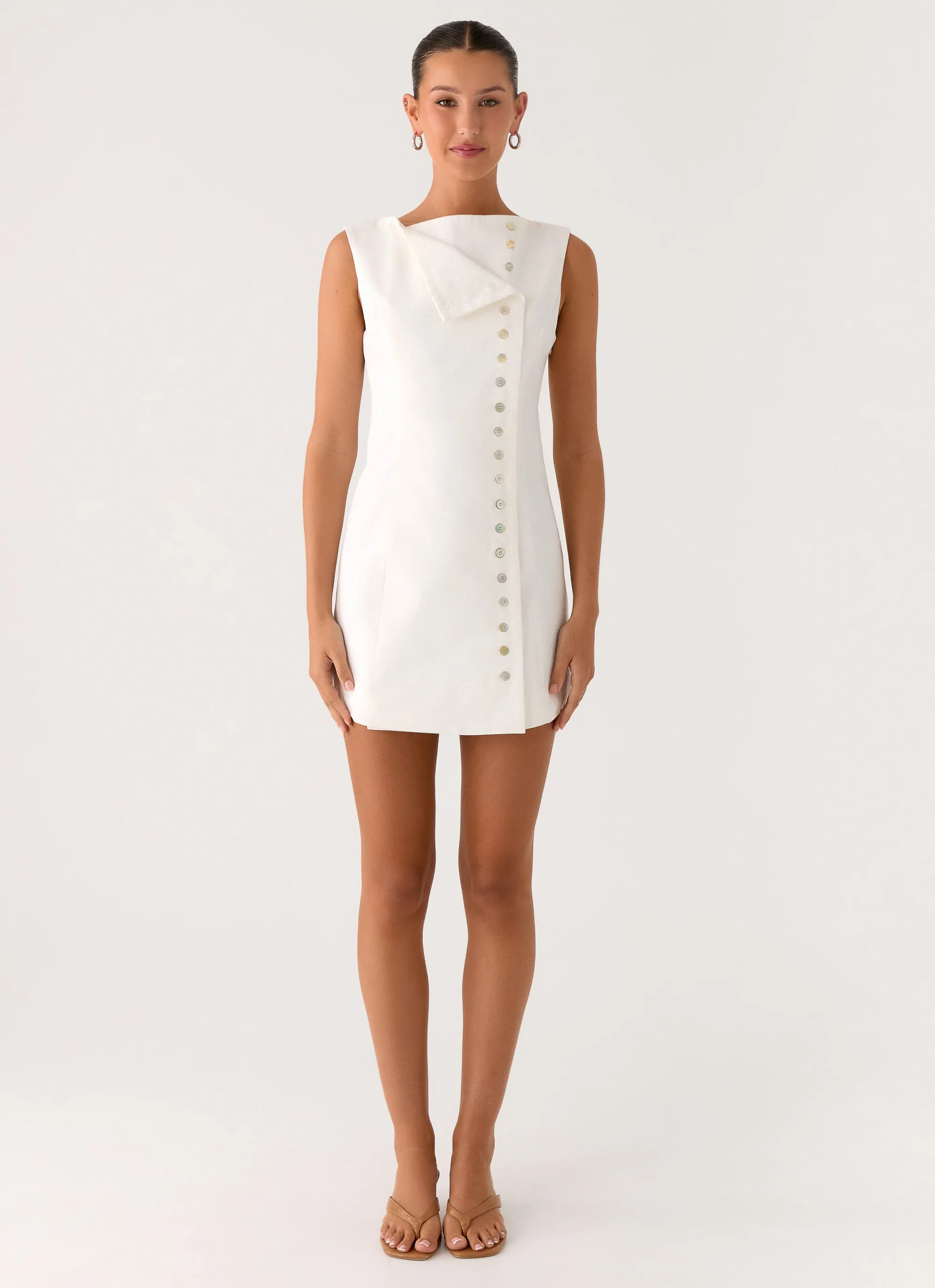 Golden Touch Cotton Mini Dress - White sold by Peppermayo product image thumbnail 2