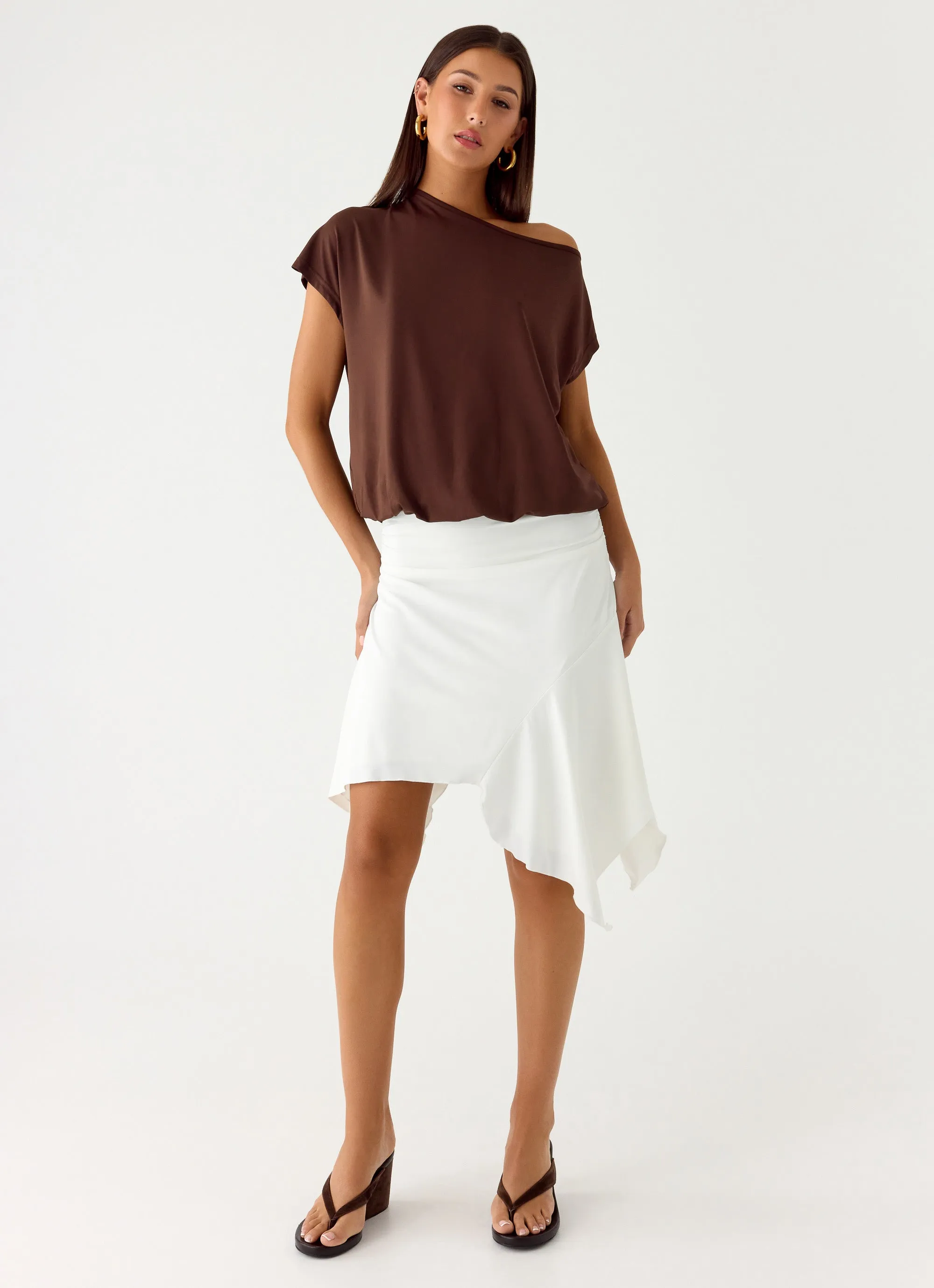 Raeni Off Shoulder Top - Chocolate sold by Peppermayo product image thumbnail 5