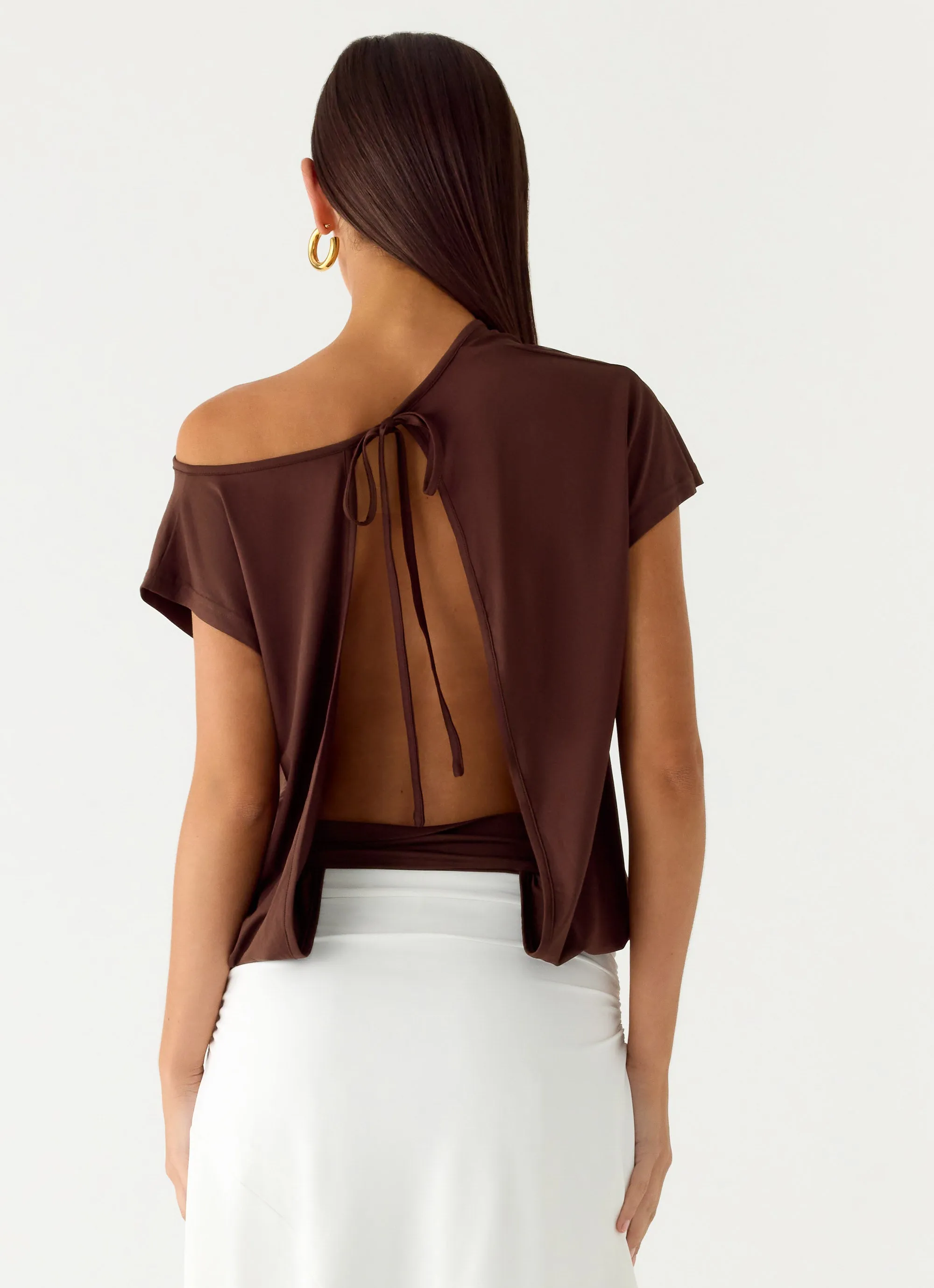 Raeni Off Shoulder Top - Chocolate sold by Peppermayo product image thumbnail 4