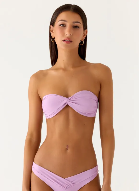 Delta Bandeau Bikini Top - Lavender sold by Peppermayo