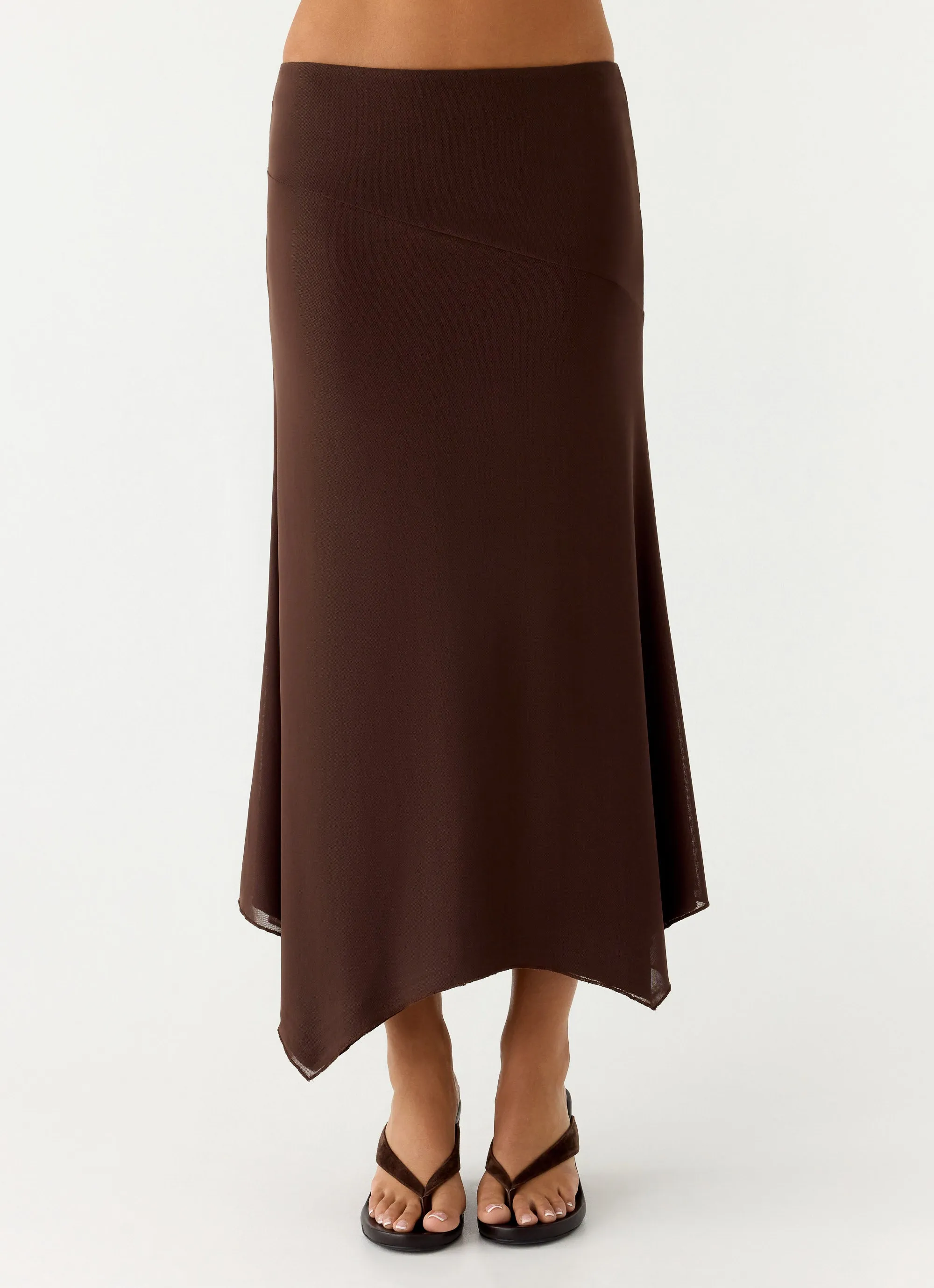 Kerrie Hanky Midi Skirt - Chocolate sold by Peppermayo product image thumbnail 4