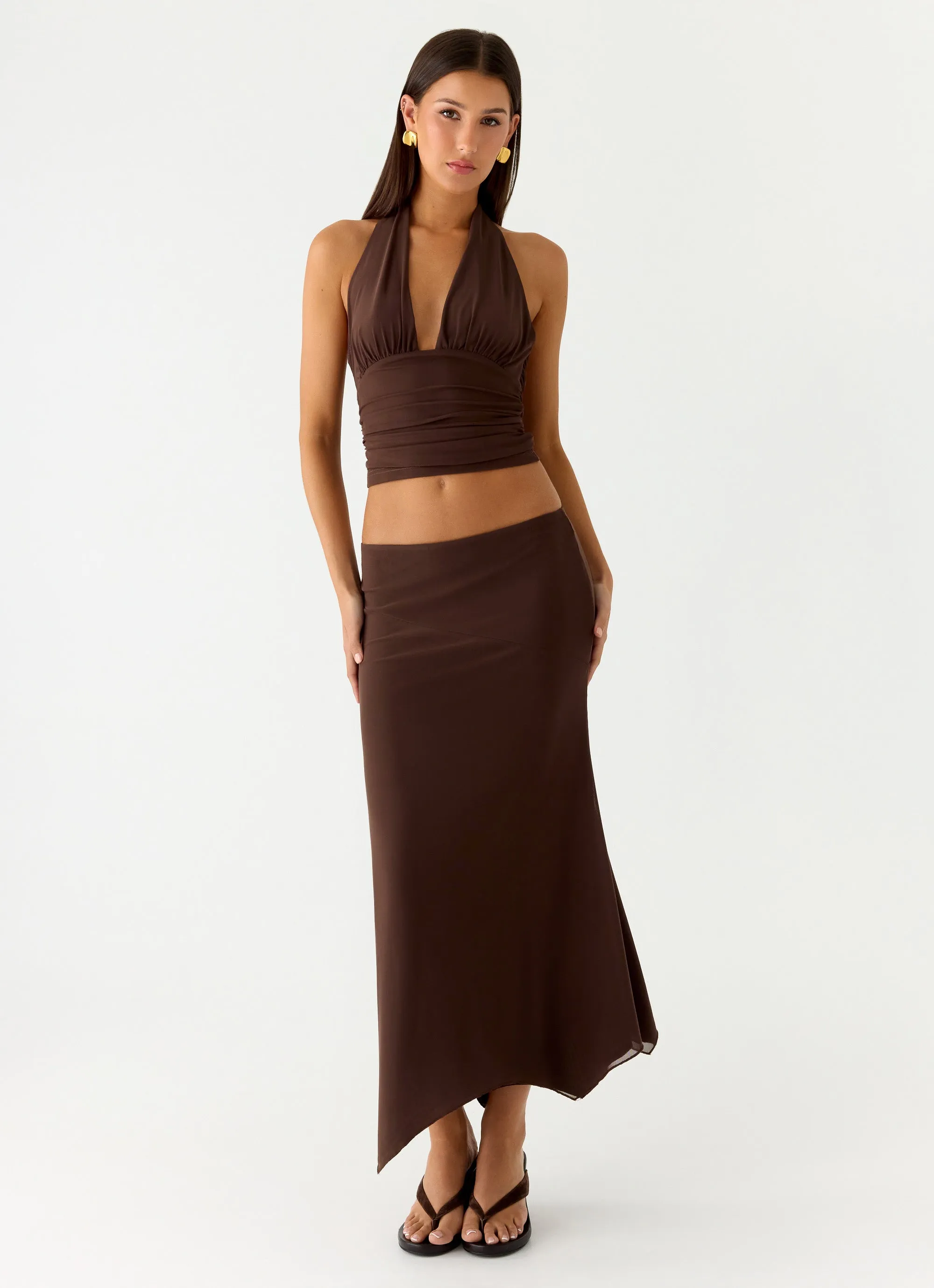 Kerrie Hanky Midi Skirt - Chocolate sold by Peppermayo product image thumbnail 5