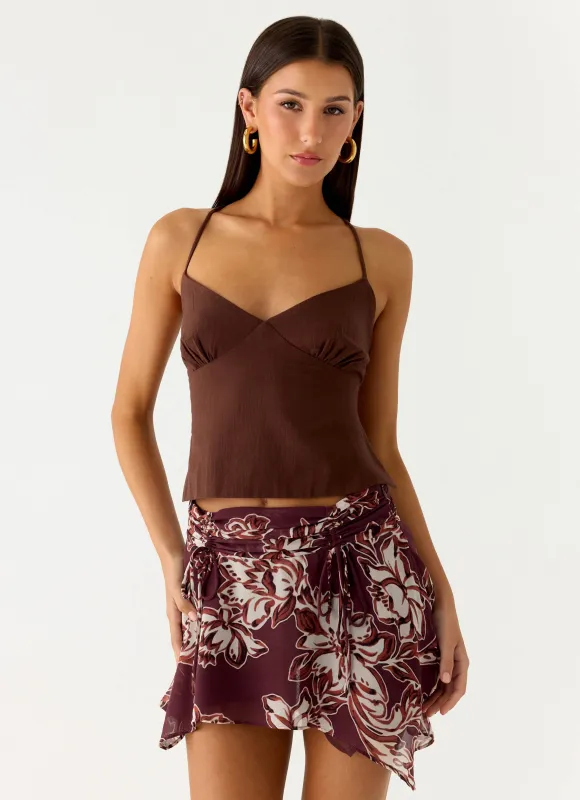 Sangria Top - Chocolate made by Peppermayo