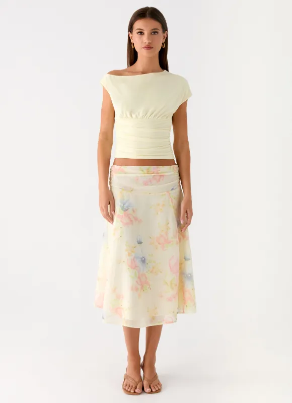 Valley Midi Skirt - Spring Meadow sold by Peppermayo
