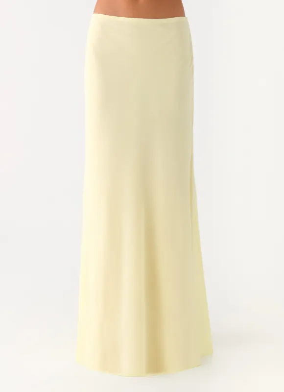 Star Girl Chiffon Maxi Skirt - Yellow sold by Peppermayo