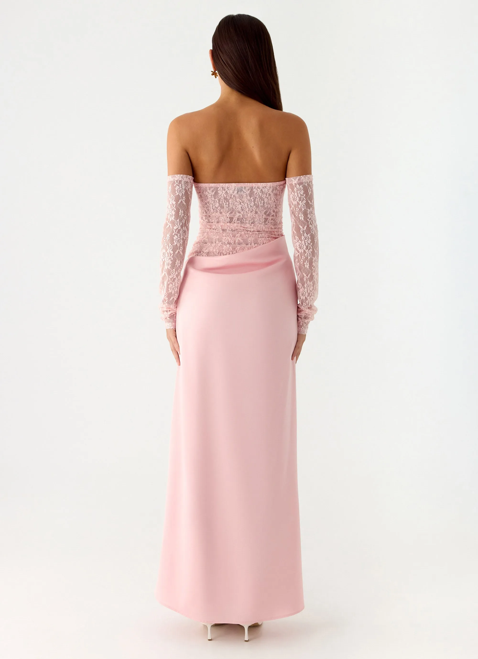 Kaina Off Shoulder Maxi Dress - Pink sold by Peppermayo product image thumbnail 3