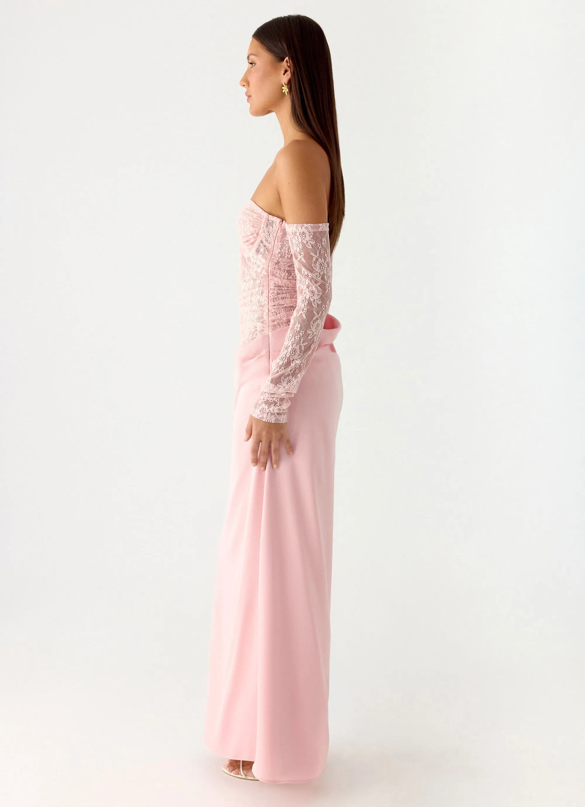 Kaina Off Shoulder Maxi Dress - Pink sold by Peppermayo product image thumbnail 2