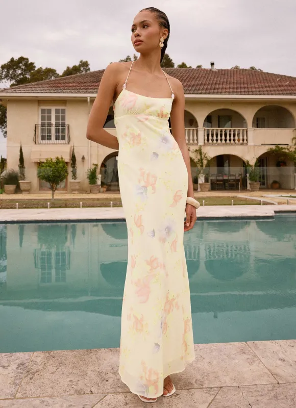 Cabello Maxi Dress - Spring Meadow sold by Peppermayo