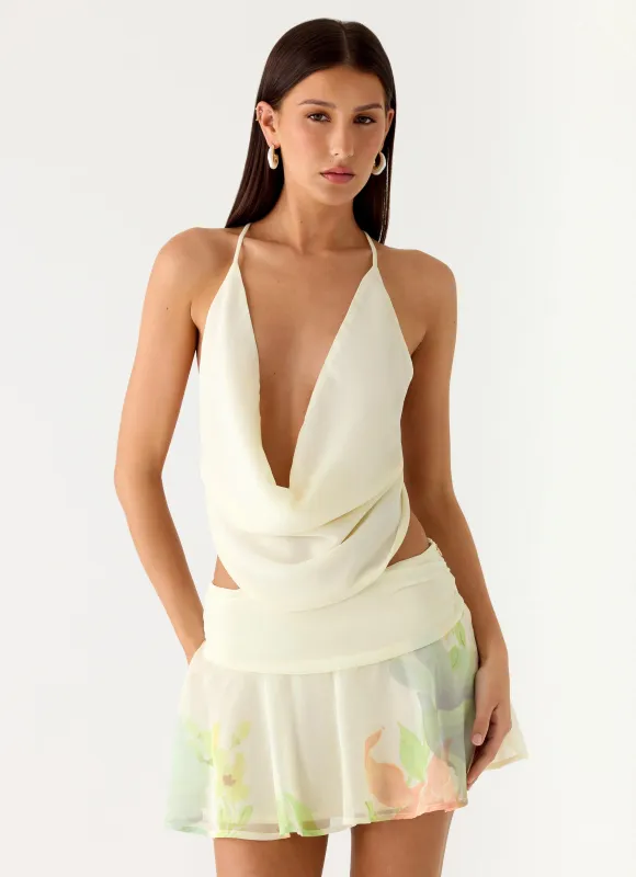 Sweet Charm Cowl Neck Top - Spring Meadow sold by Peppermayo