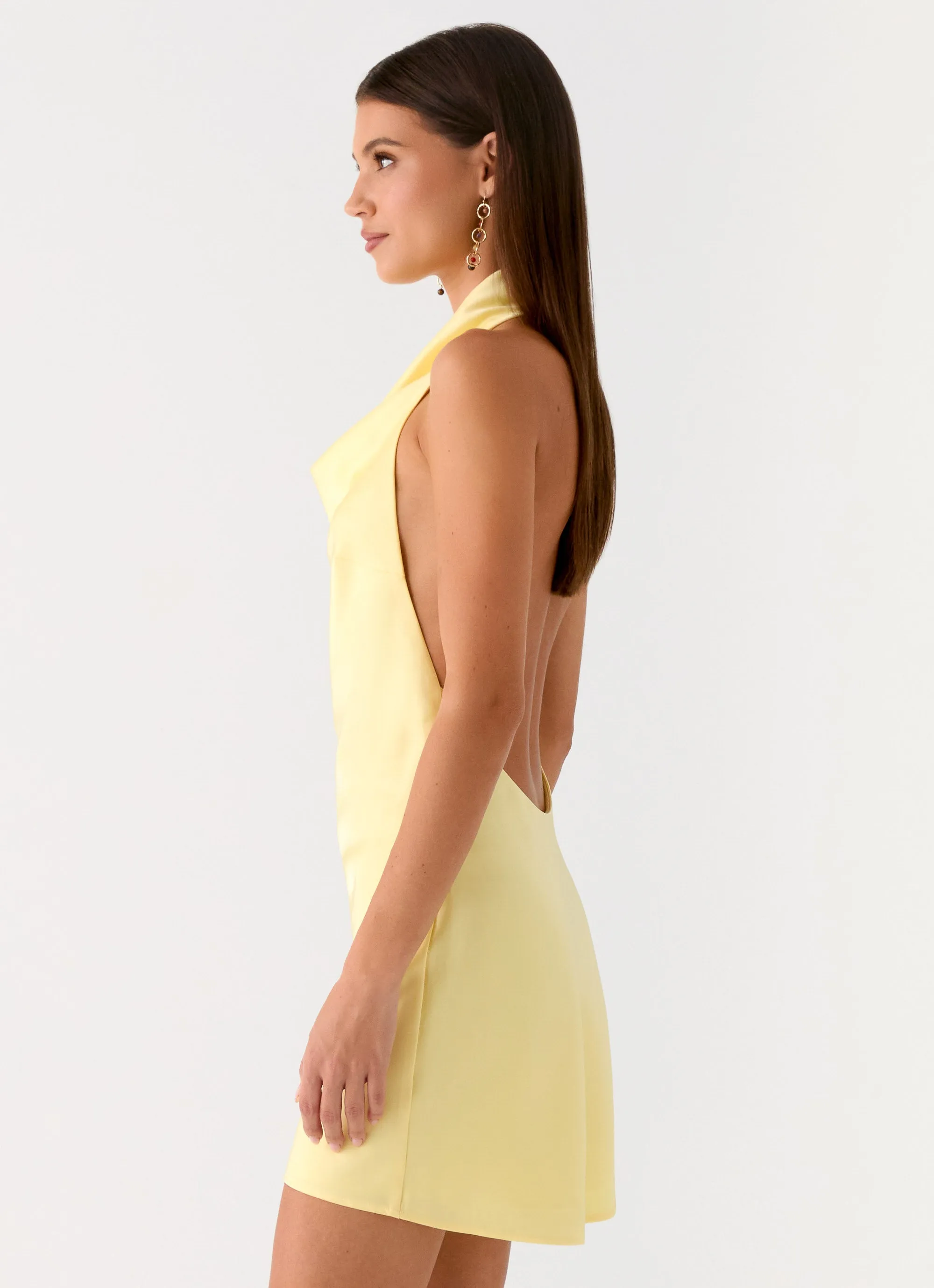 Soft Focus Cowl Neck Mini Dress - Yellow sold by Peppermayo product image thumbnail 2