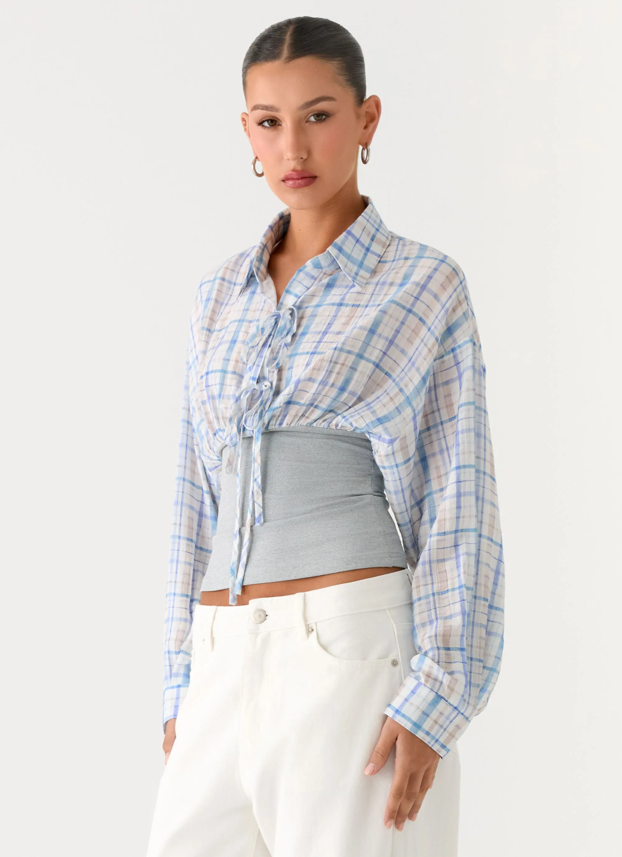 Accelerate Waistband Shirt - Blue Check sold by Peppermayo product image thumbnail 5