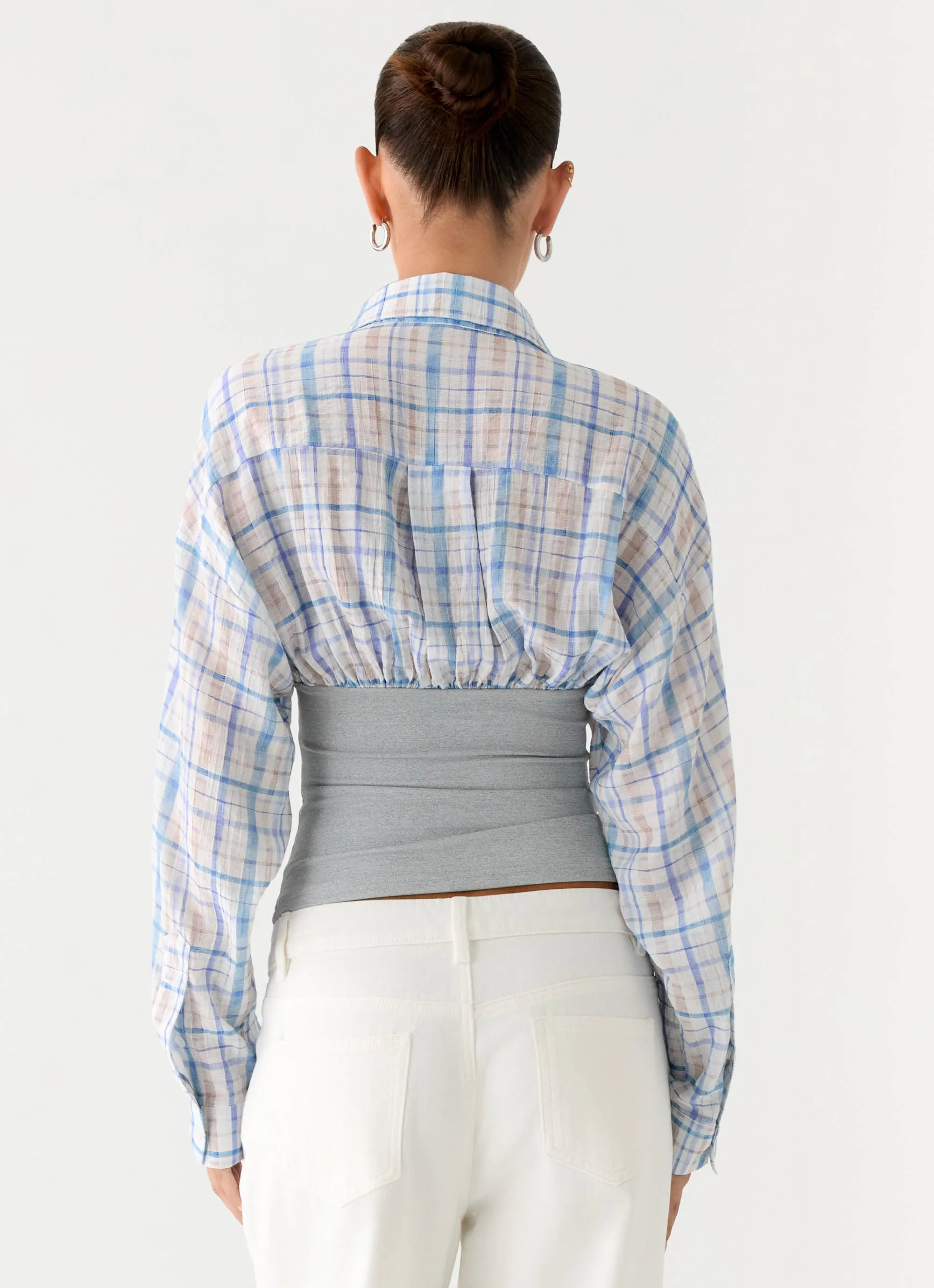 Accelerate Waistband Shirt - Blue Check sold by Peppermayo product image thumbnail 3