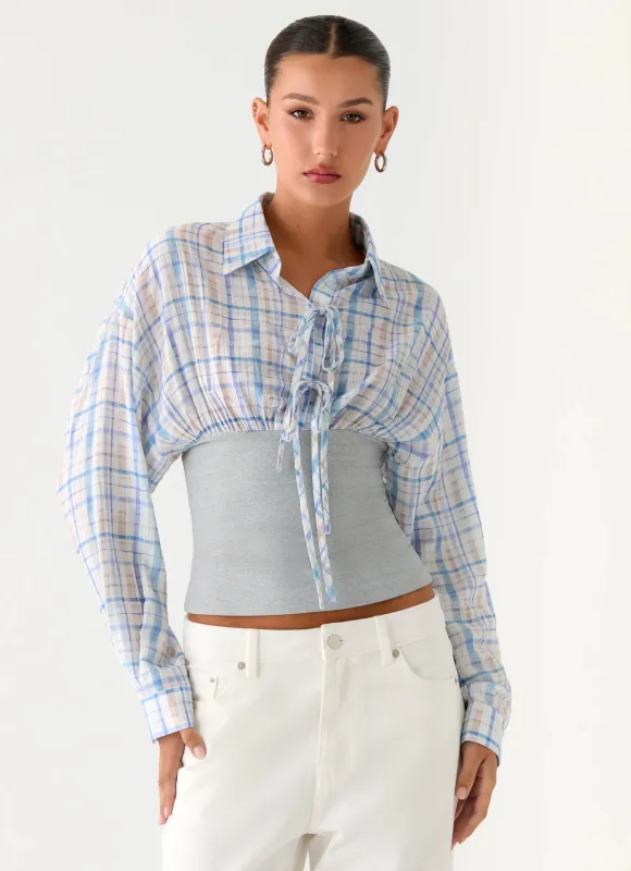 Accelerate Waistband Shirt - Blue Check made by Peppermayo