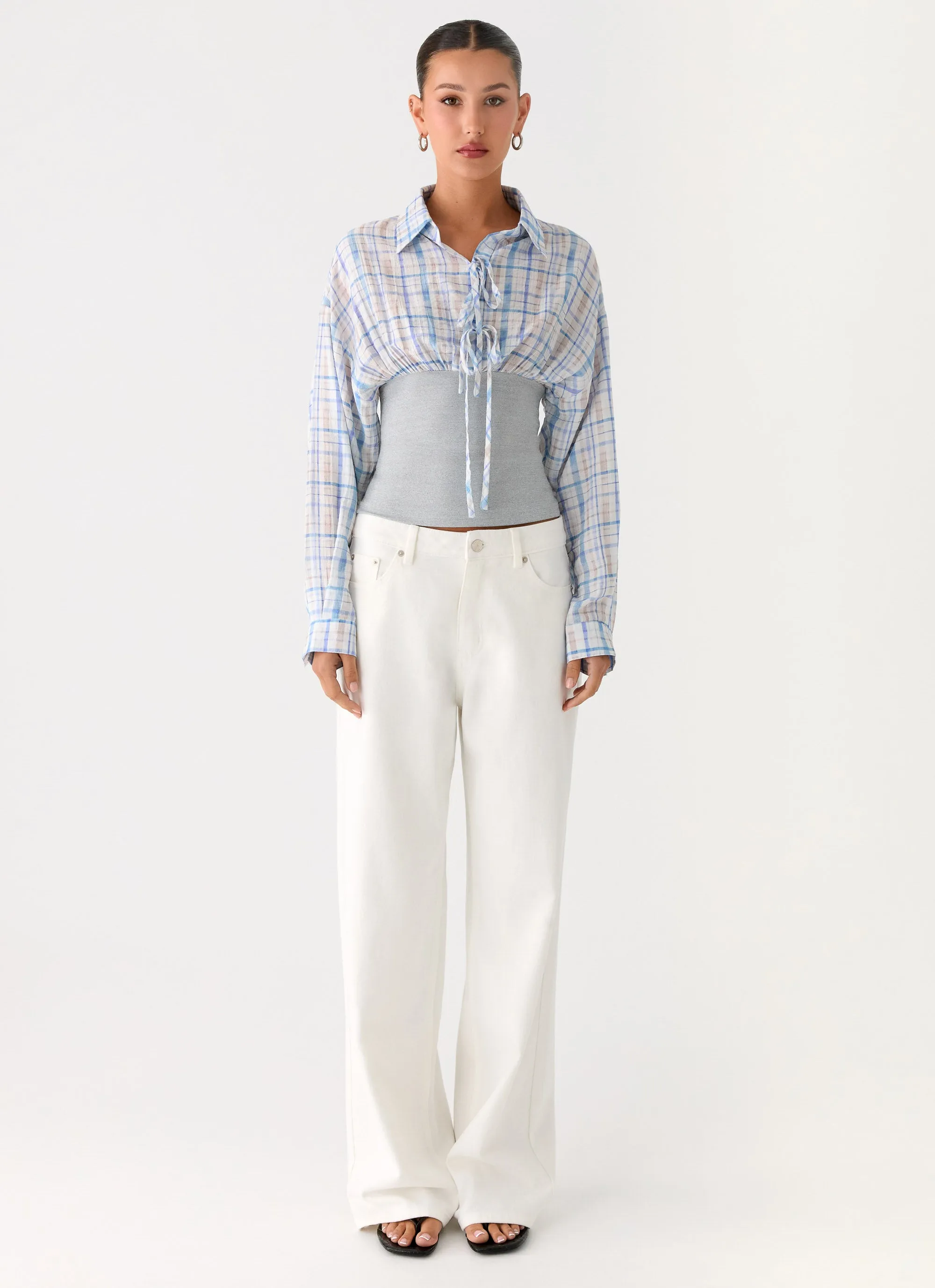 Accelerate Waistband Shirt - Blue Check sold by Peppermayo product image thumbnail 4