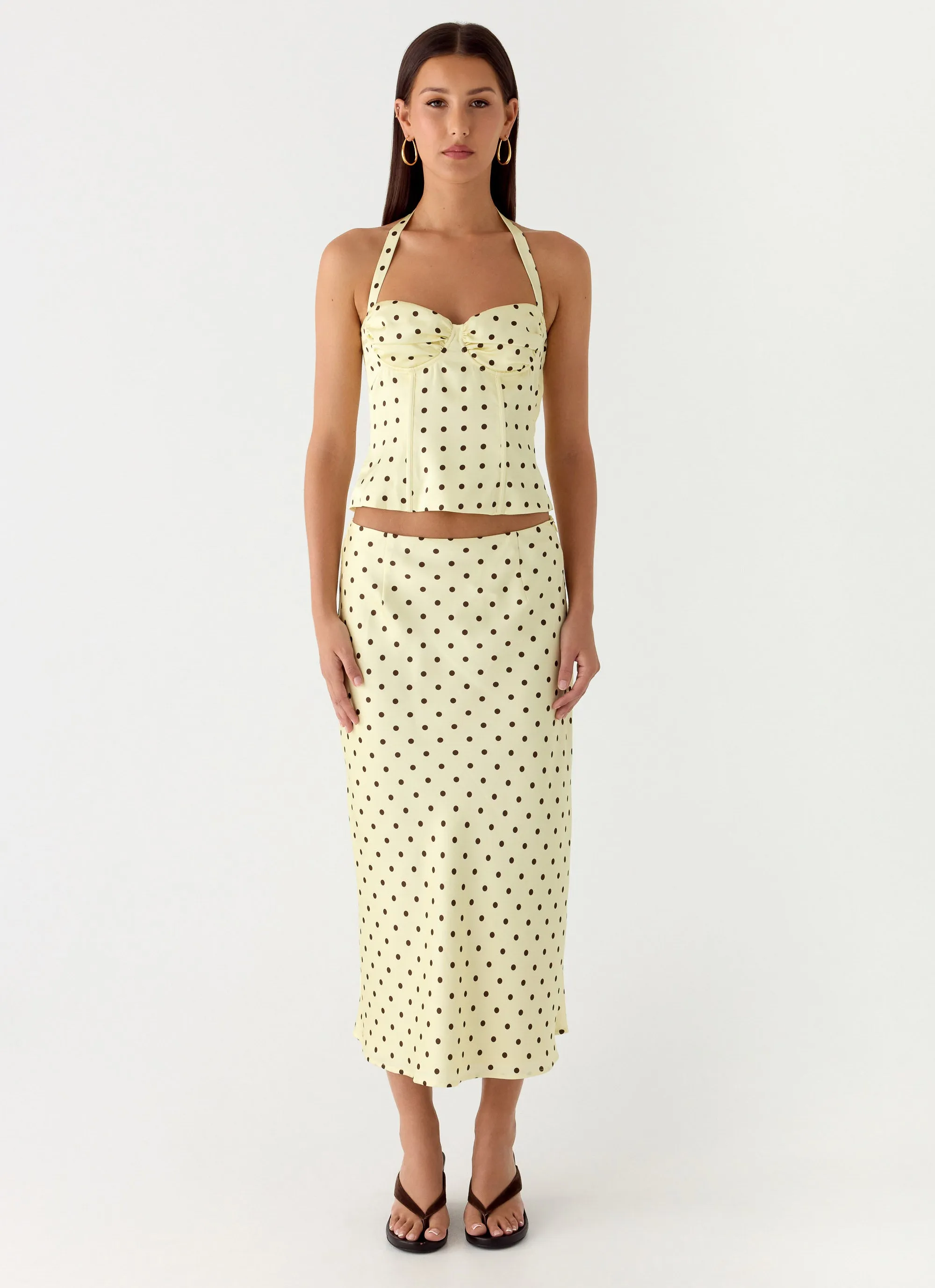 Breanne Midi Skirt - Yellow Polka Dot sold by Peppermayo product image thumbnail 5