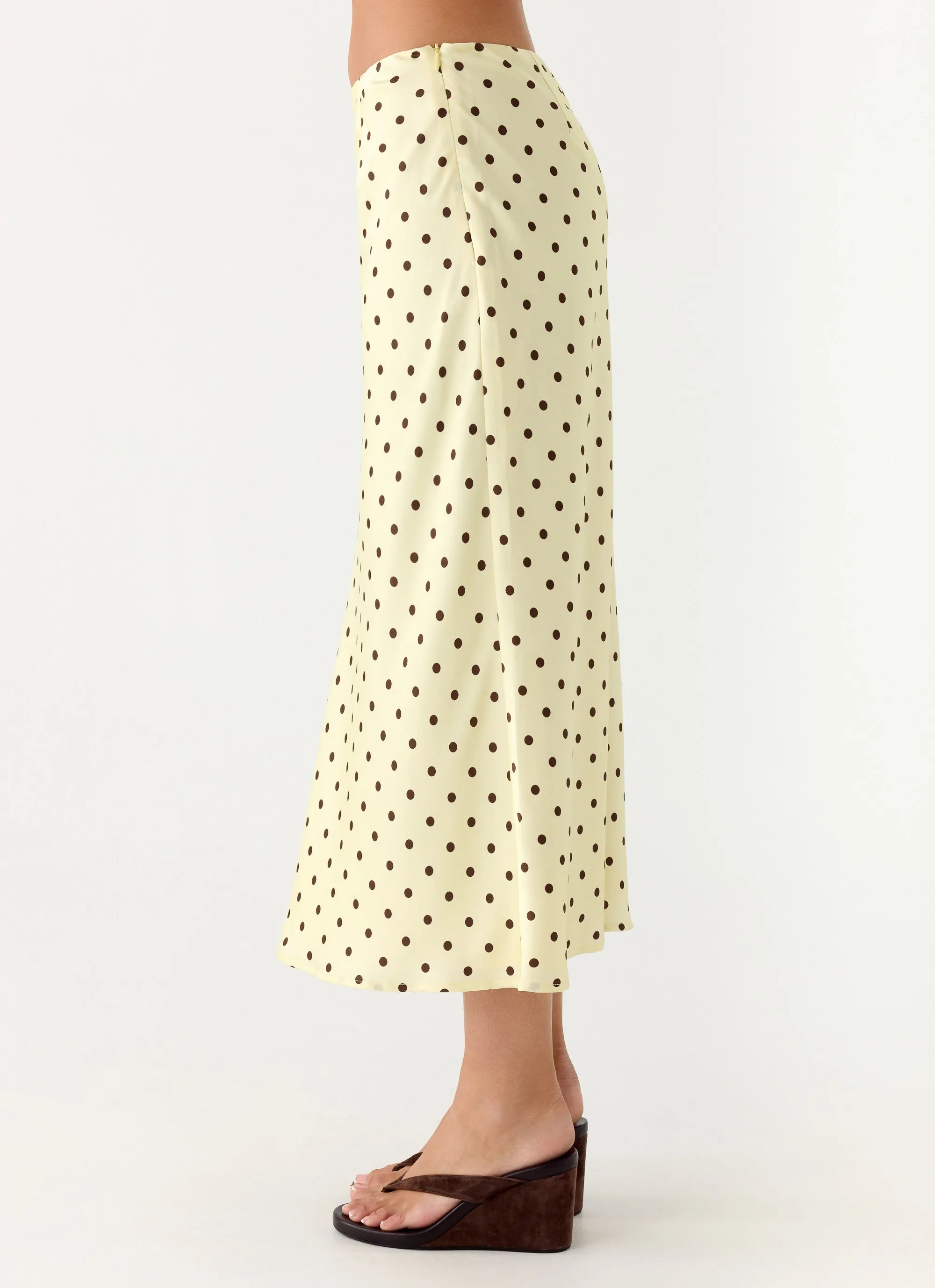 Breanne Midi Skirt - Yellow Polka Dot sold by Peppermayo product image thumbnail 3