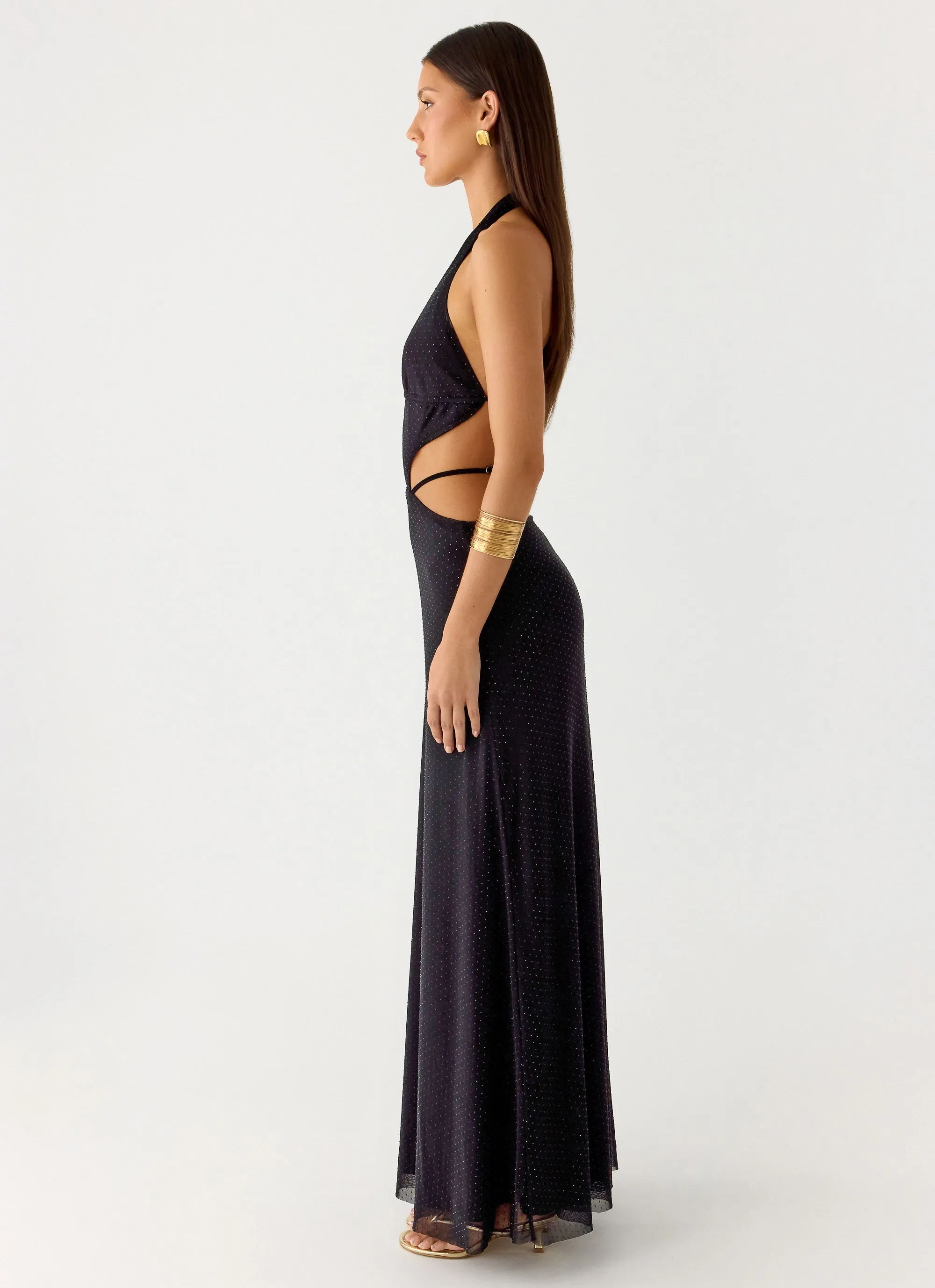 Astraeus Beaded Sequin Maxi Dress - Black sold by Peppermayo product image thumbnail 2