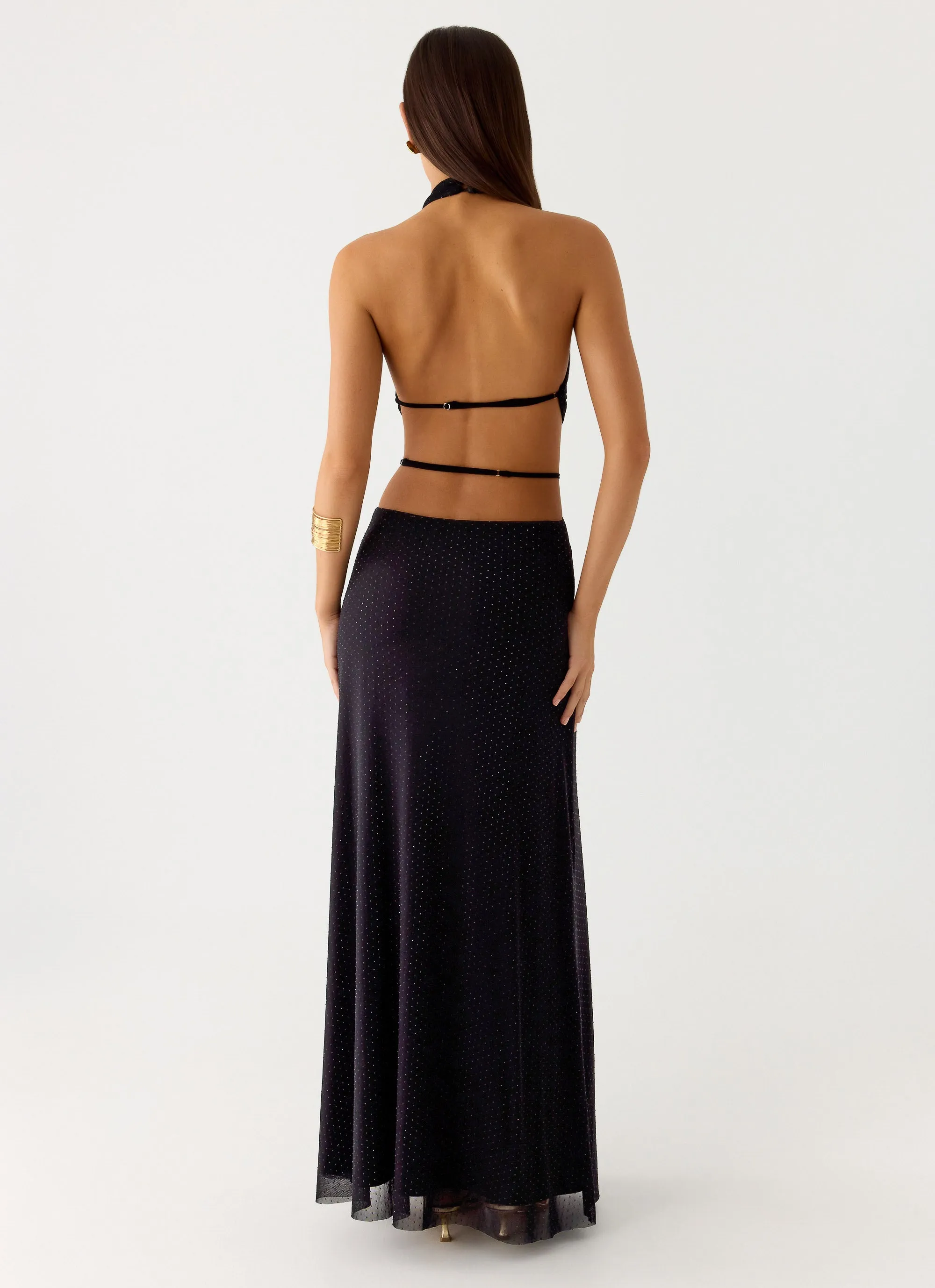 Astraeus Beaded Sequin Maxi Dress - Black sold by Peppermayo product image thumbnail 3