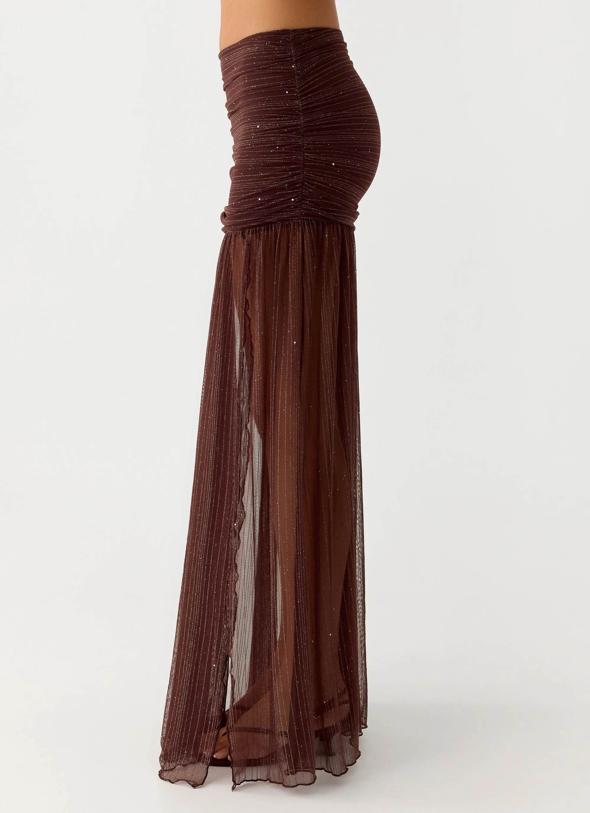 Sparkling Night Maxi Skirt - Chocolate sold by Peppermayo product image thumbnail 2