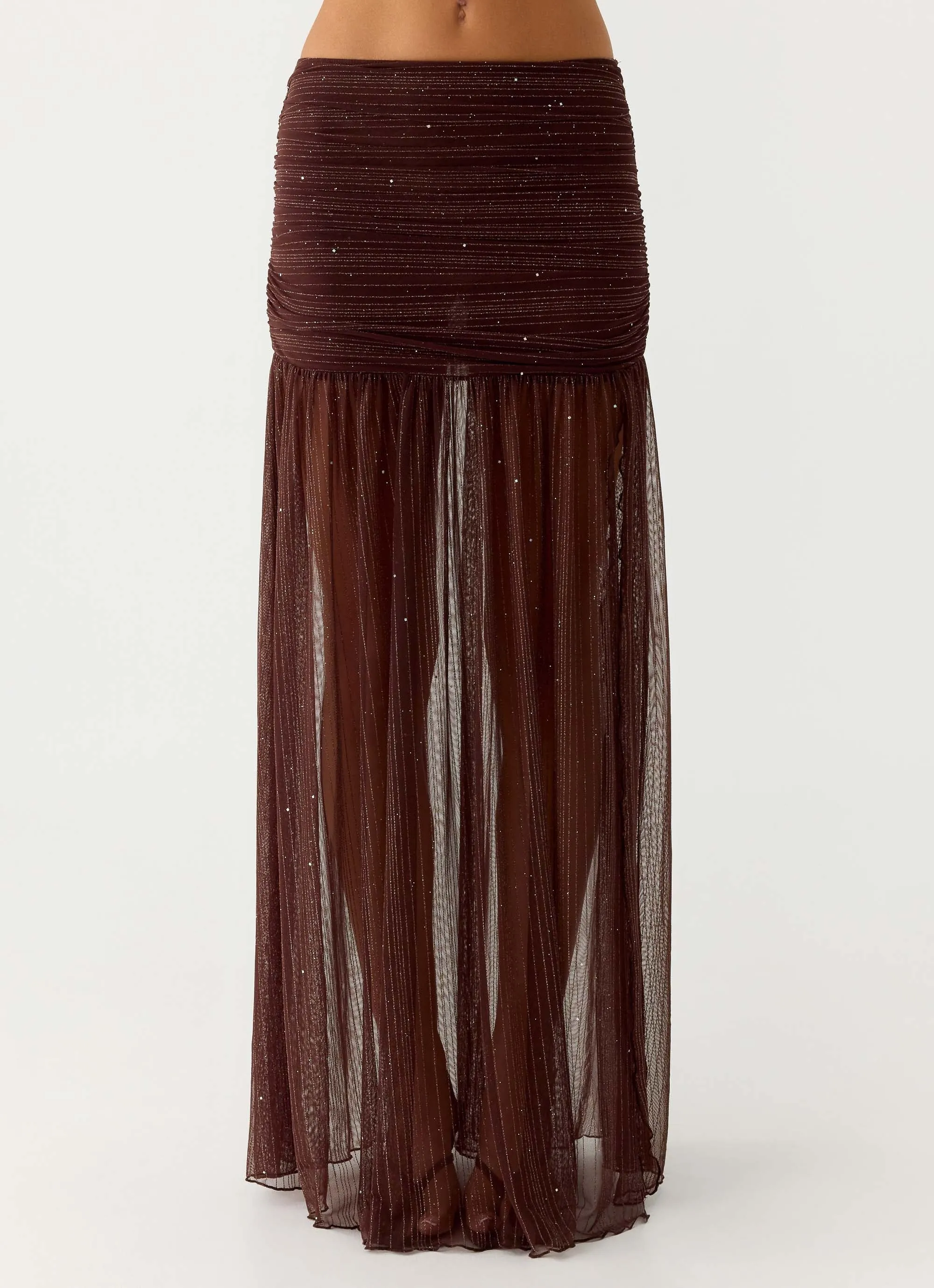 Sparkling Night Maxi Skirt - Chocolate sold by Peppermayo product image thumbnail 4