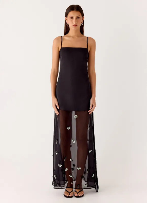 Jesiah Embellished Maxi Dress - Black sold by Peppermayo