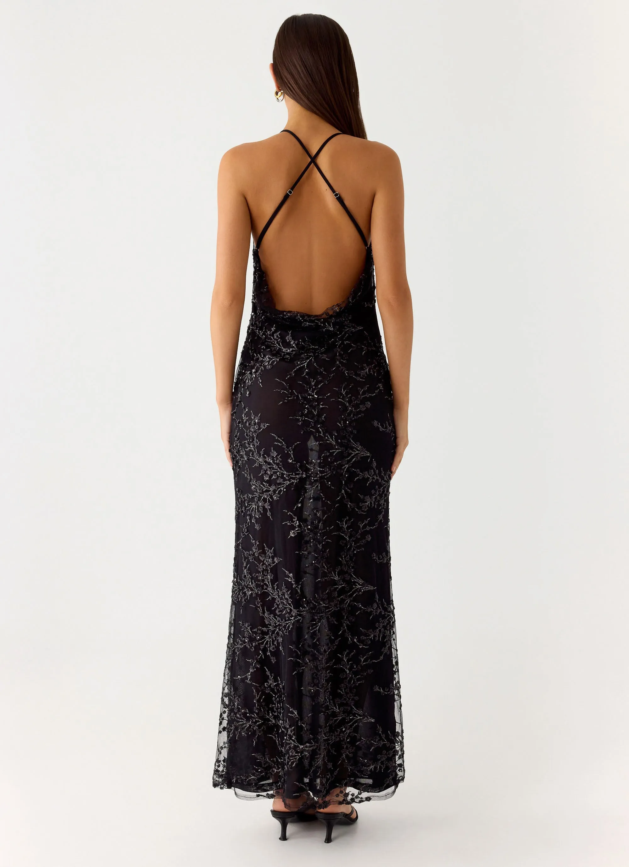 Mayim Sequin Maxi Dress - Black sold by Peppermayo product image thumbnail 4
