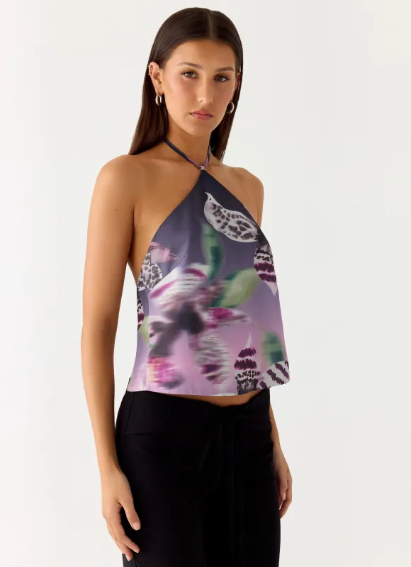 Twisted Love Halter Top - Ombre Floral Affair sold by Peppermayo