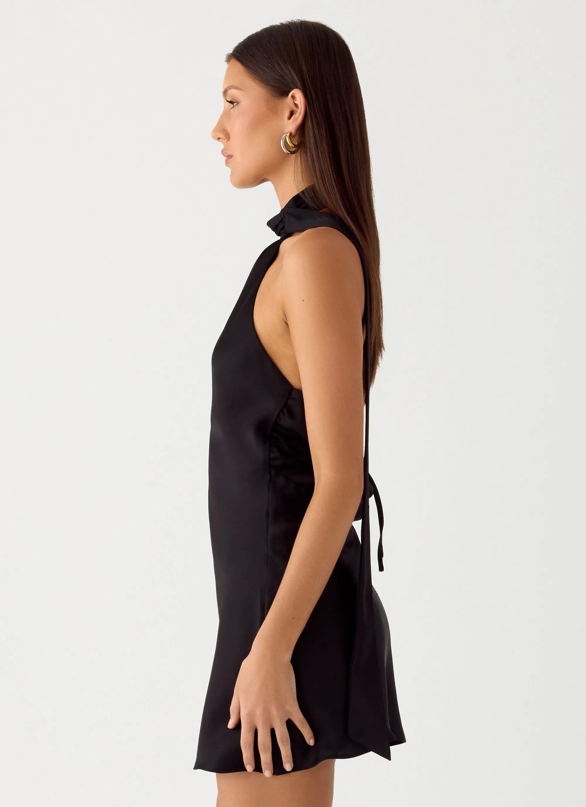 Keena Scarf Mini Dress - Black sold by Peppermayo product image thumbnail 3