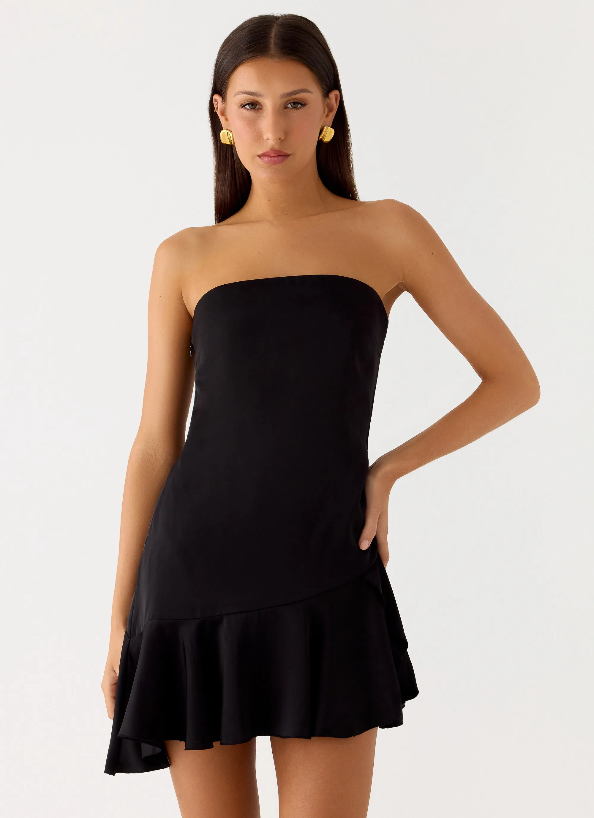 Luna Night Mini Dress - Black sold by Peppermayo