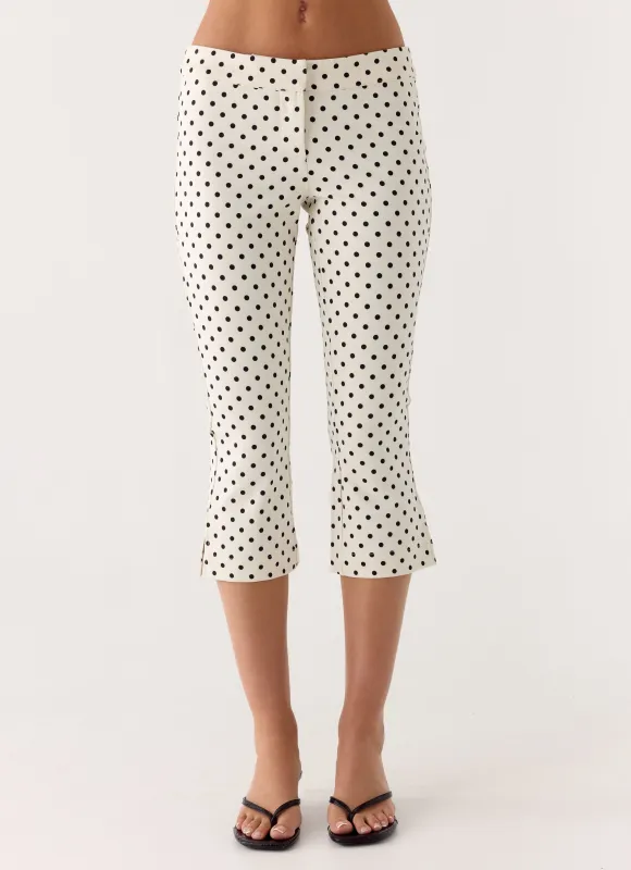 Rue Capri Pants - White Polkadot sold by Peppermayo