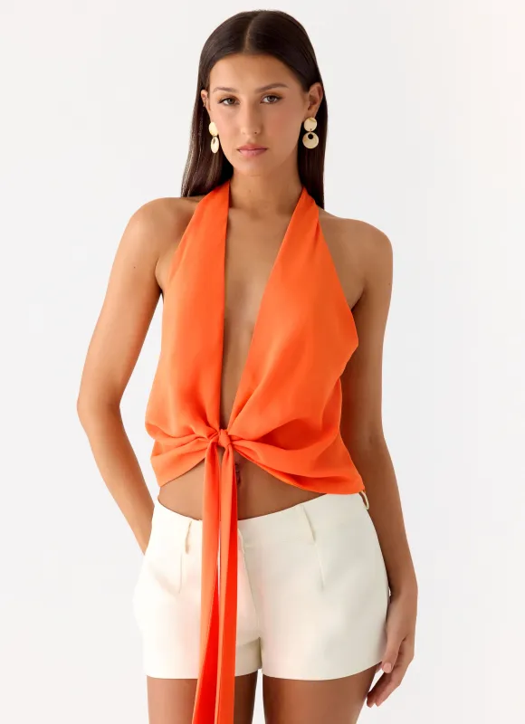 Right Back Halter Top - Orange sold by Peppermayo