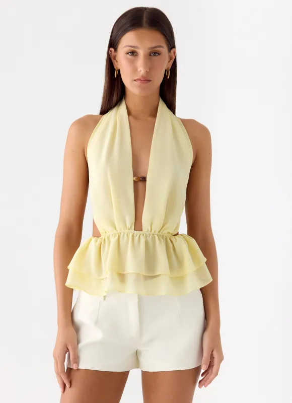 Kat Chiffon Top - Yellow sold by Peppermayo