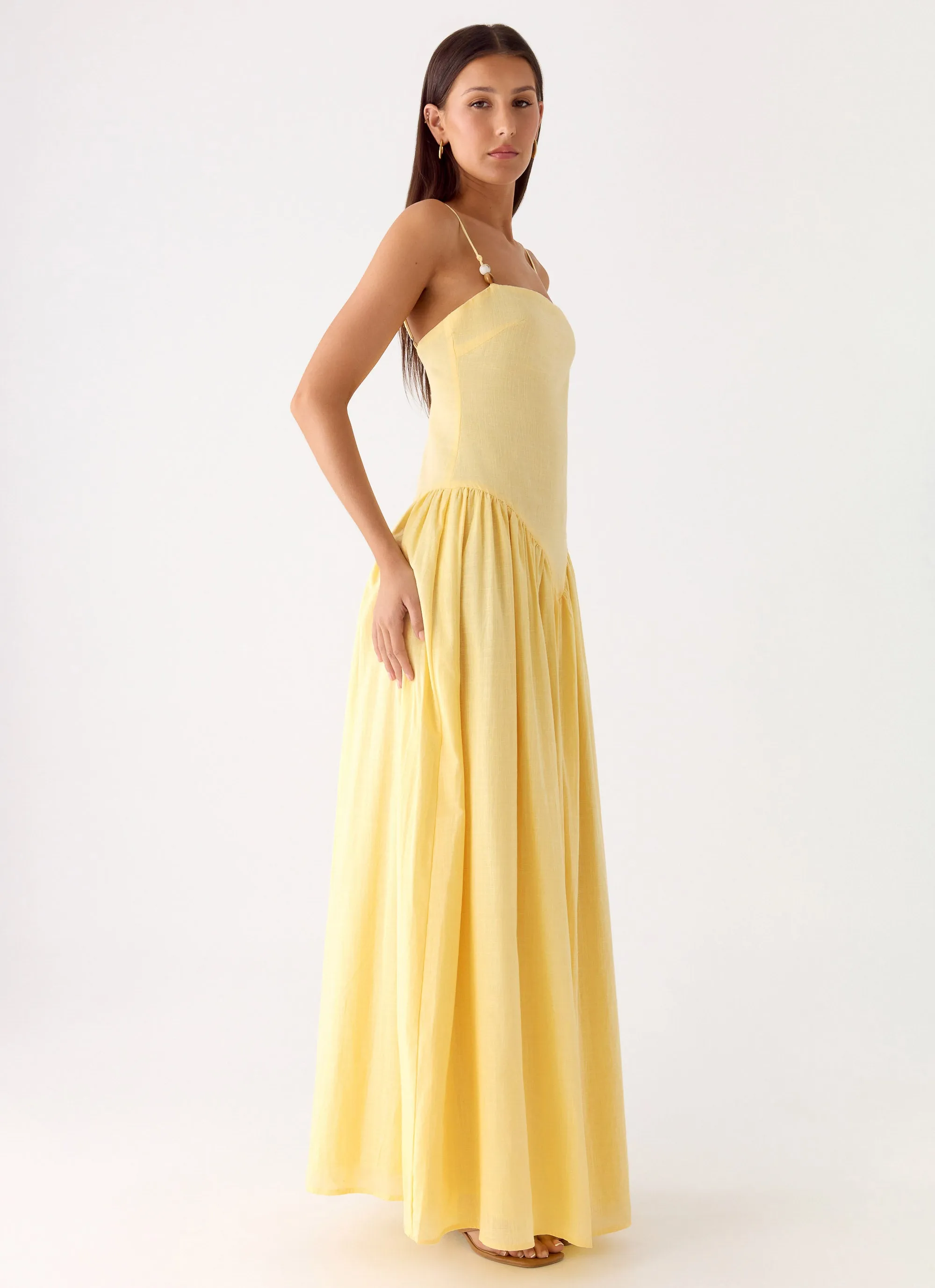Aura Linen Maxi Dress - Lemon sold by Peppermayo product image thumbnail 5