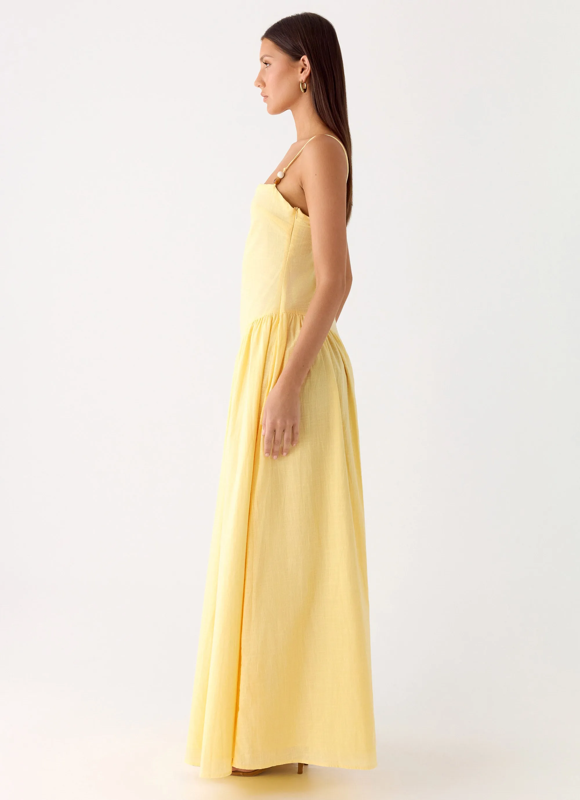 Aura Linen Maxi Dress - Lemon sold by Peppermayo product image thumbnail 2