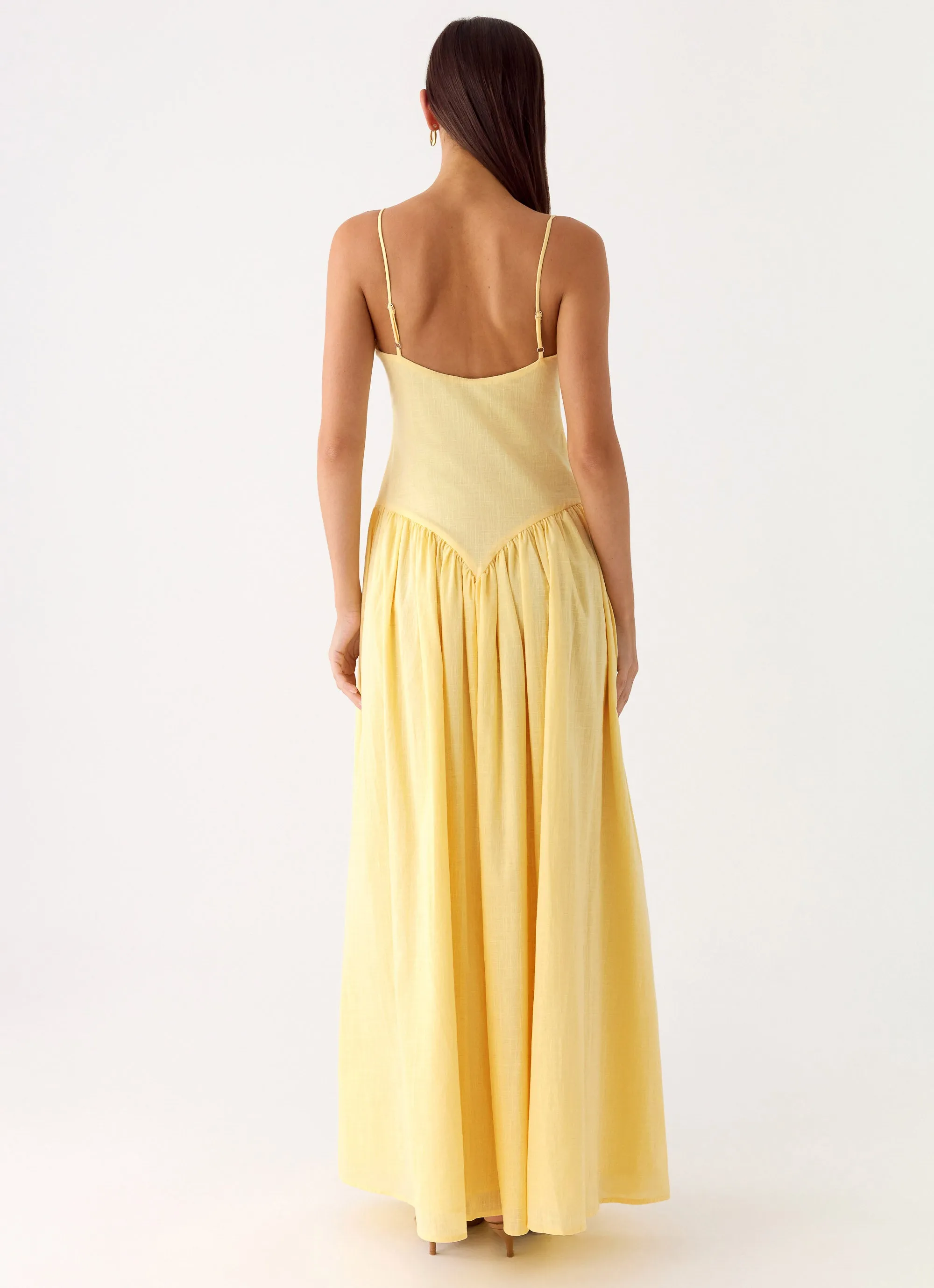 Aura Linen Maxi Dress - Lemon sold by Peppermayo product image thumbnail 3